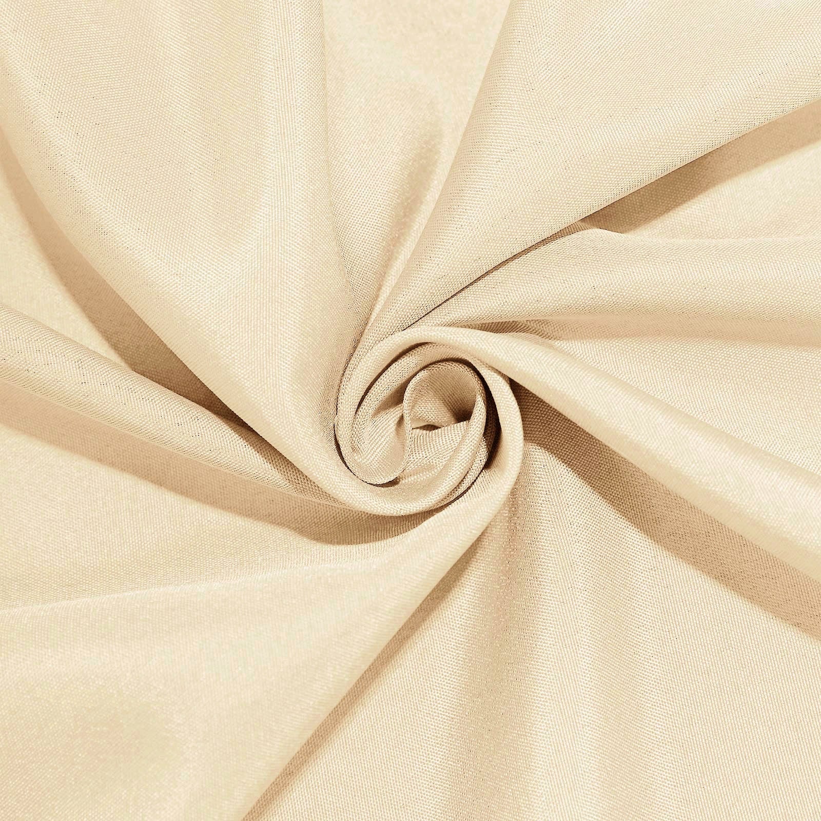 Beige 90" Round Polyester Tablecloth - Stain & Wrinkle-Free, Ideal for Events