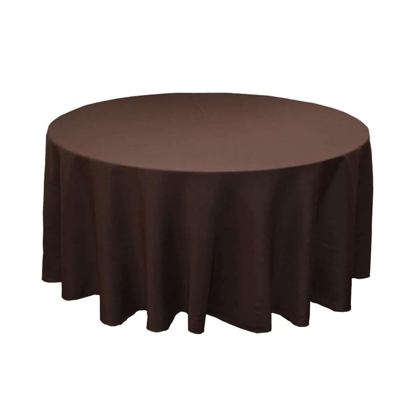 Chocolate 120-Inch Seamless Wrinkle-Resistant Polyester Round Tablecloth