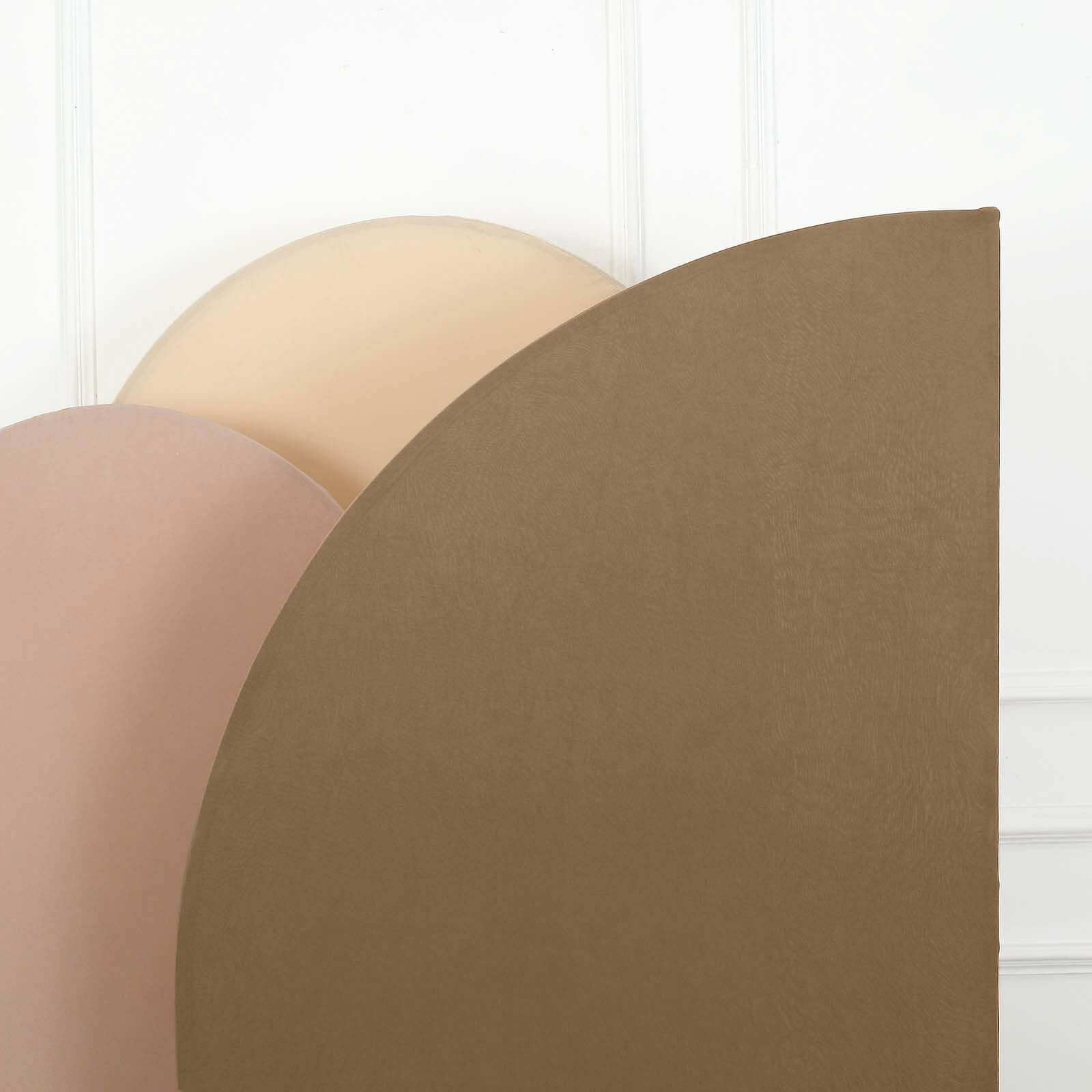 Custom-Fit 7ft Matte Taupe Spandex Half Moon Chiara Wedding Arch Backdrop Stand Cover - Exclusive Offer