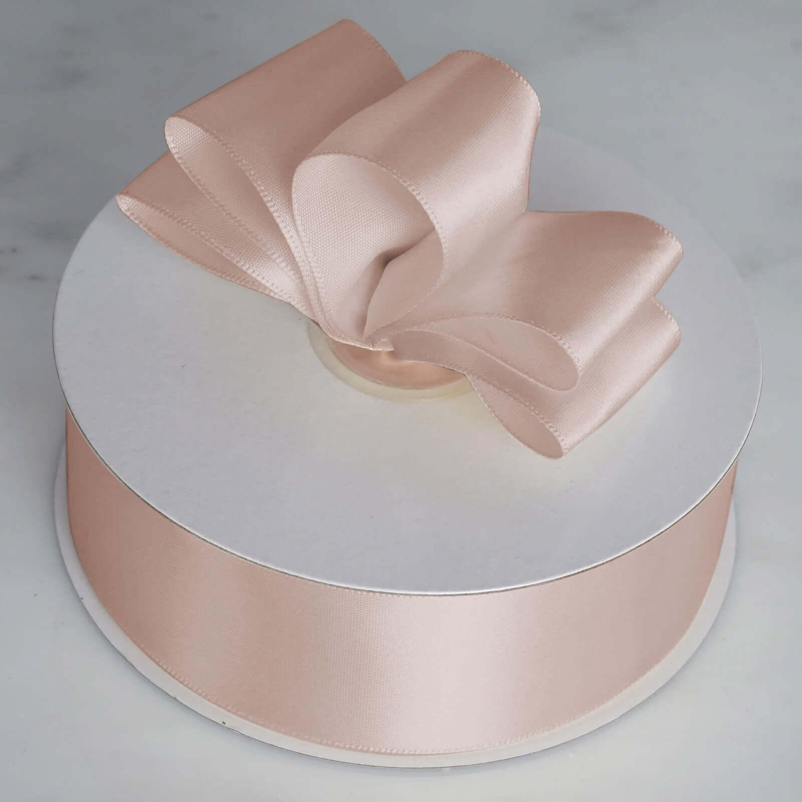 50 Yards 1.5-Inch Nude High-Quality Single-Face Decorative Polyester Satin Ribbon