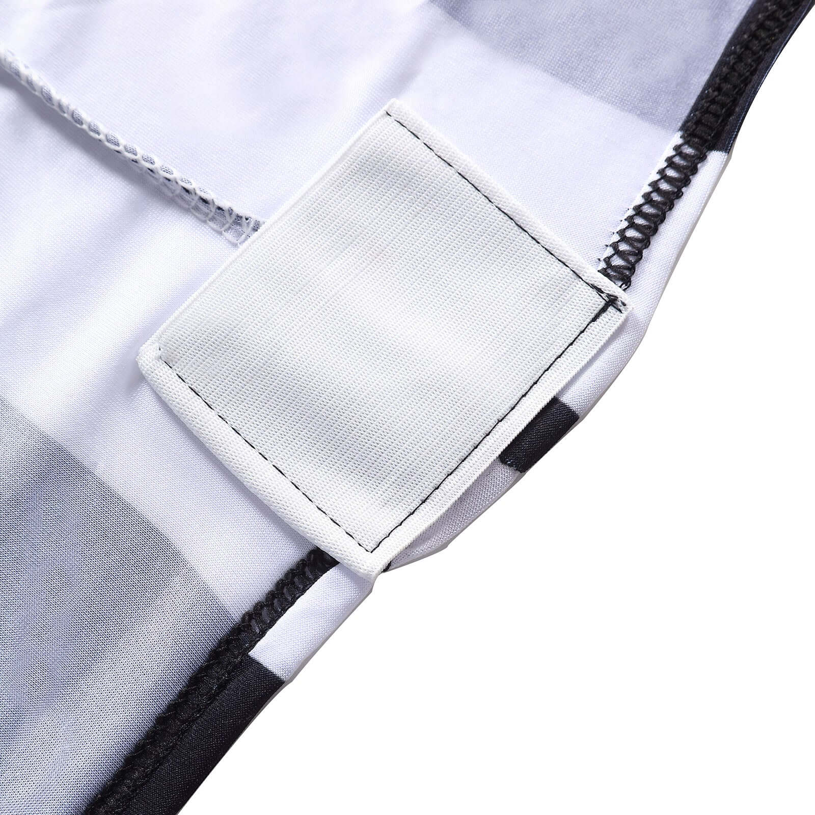 Black/White Vertical Striped 160GSM Stretch Spandex Slipcover for Folding Chairs with Foot Pockets