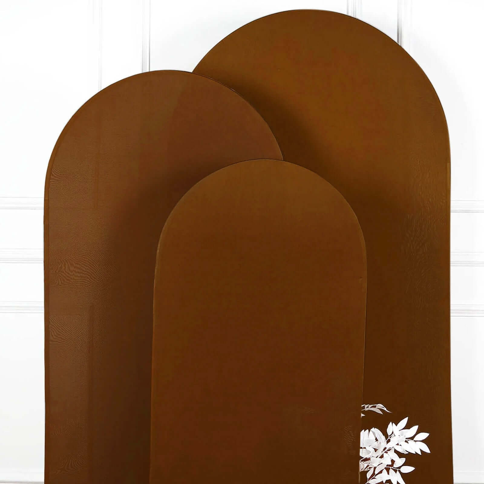 5ft Cinnamon Brown Spandex Fitted Cover for Round Top Wedding Arch - Ideal Decor