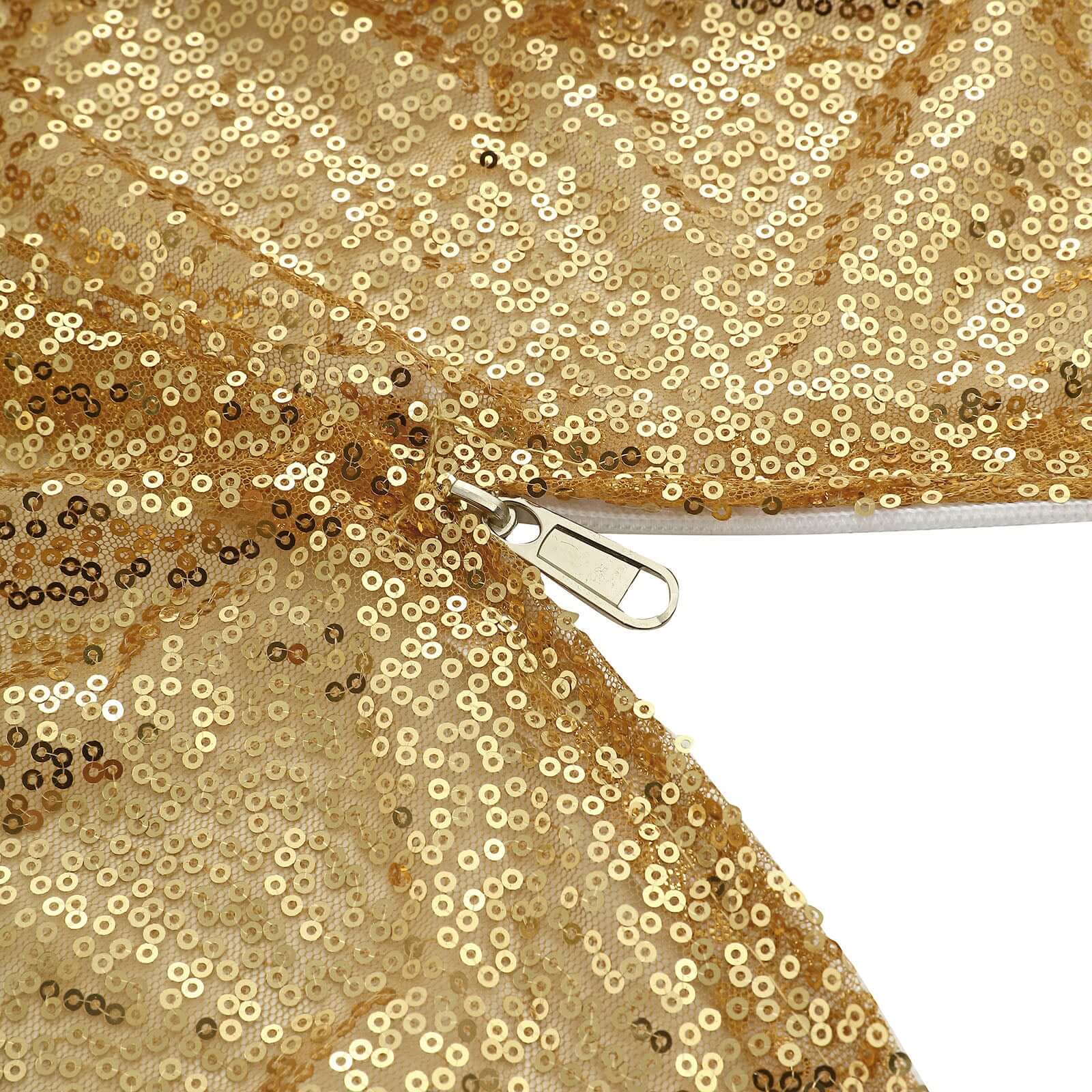 8ft x 7ft Gold Metallic Shiny Sequin Double-Sided Custom Wedding Arch Backdrop Cover