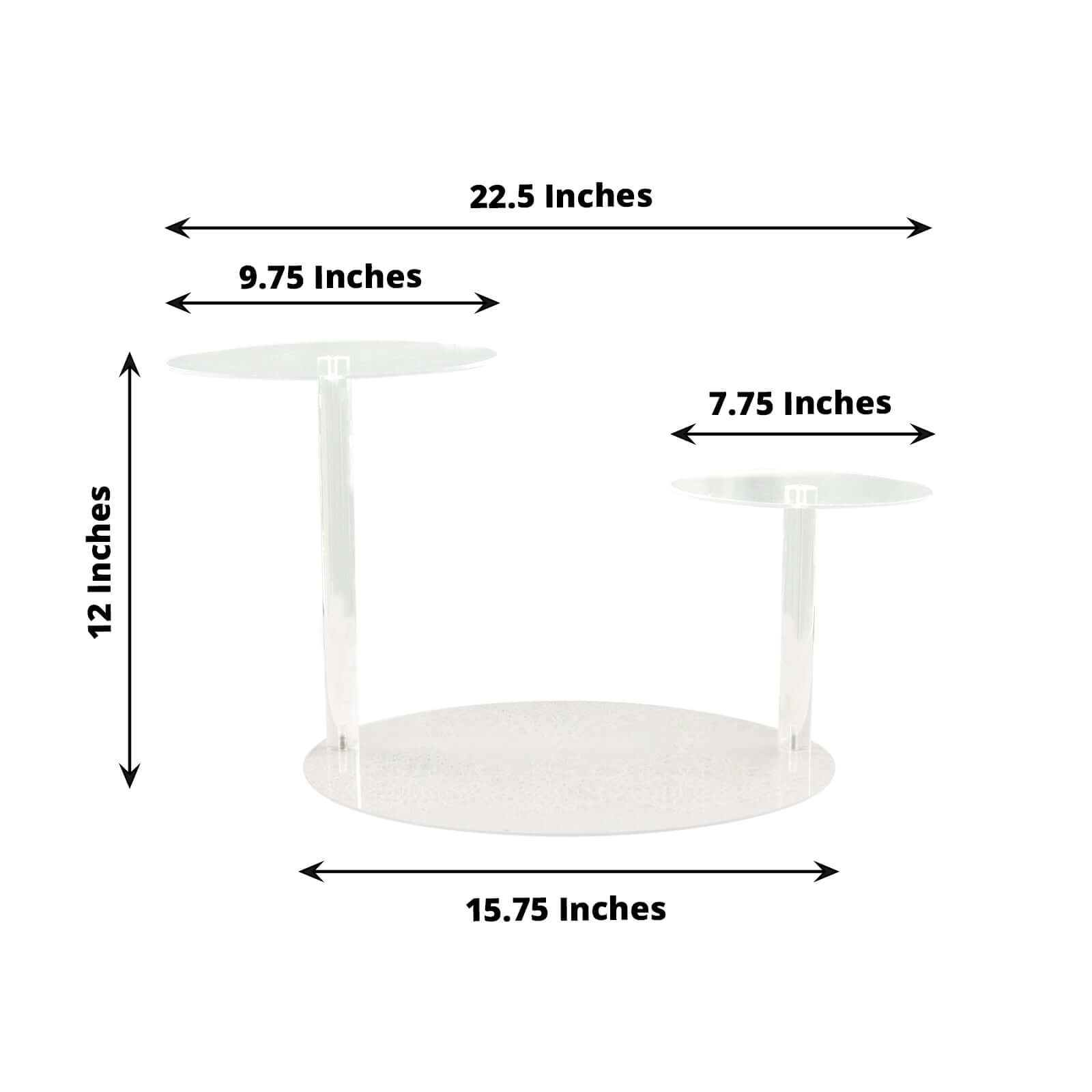 23-Clear 3-Tier Plastic Round Pedestal Cake Stand - Ideal for Dessert Buffets and Parties