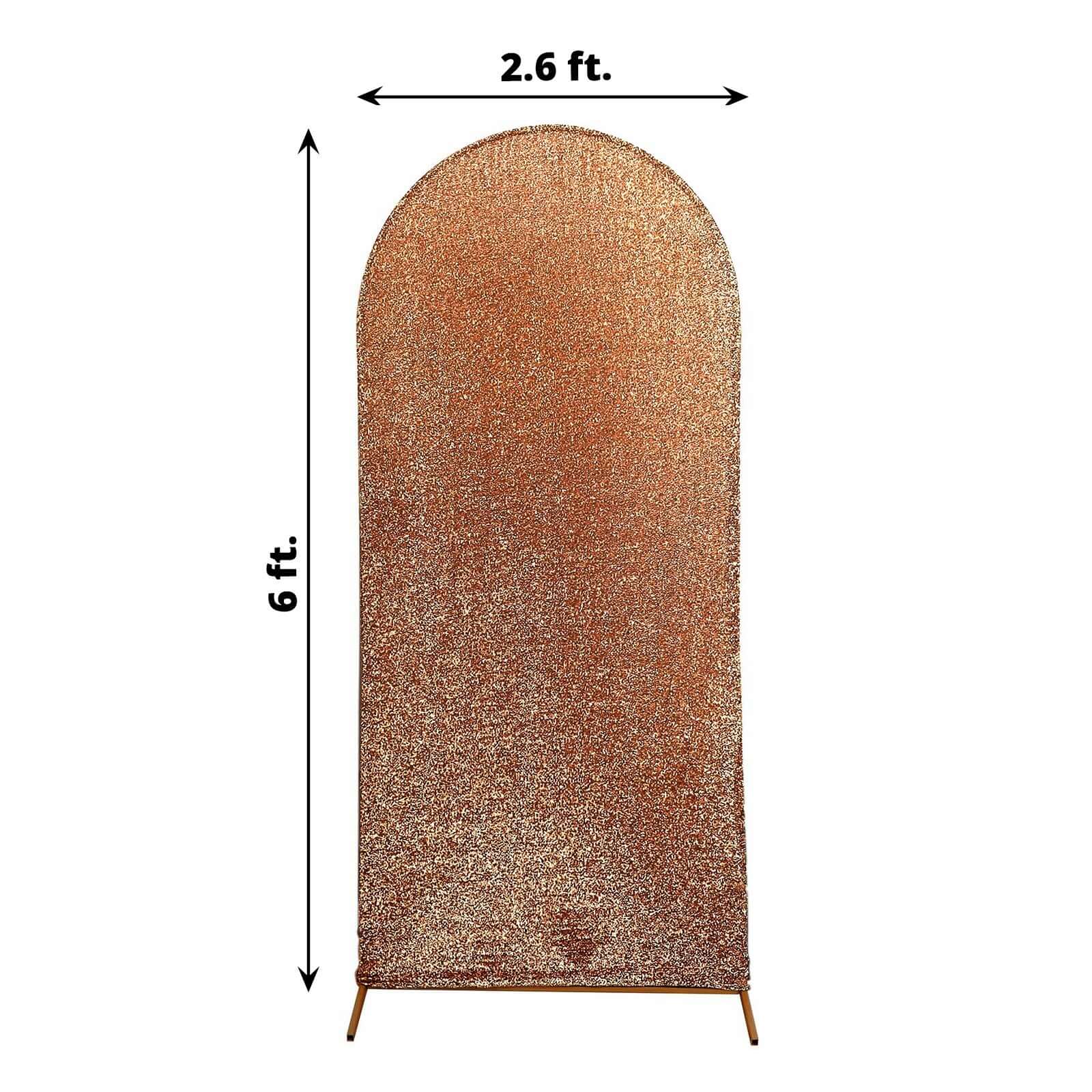 Hot Sale! 6ft Antique Gold Shimmer Tinsel Spandex Backdrop Cover for Round Top Wedding Arch