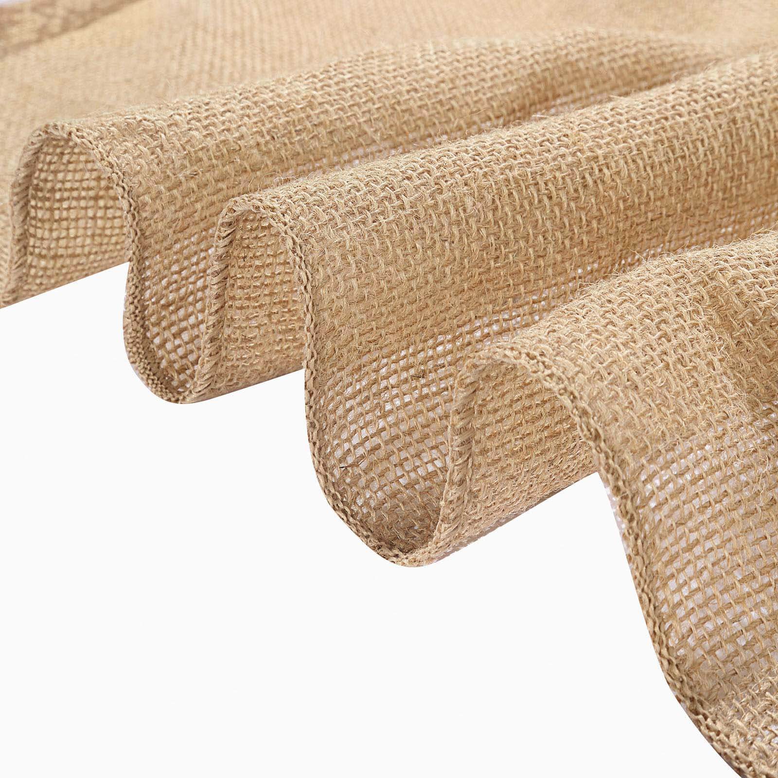 Get This Stunning 30ft Natural Jute Burlap Aisle Runner with Elegant White Floral Lace Borders