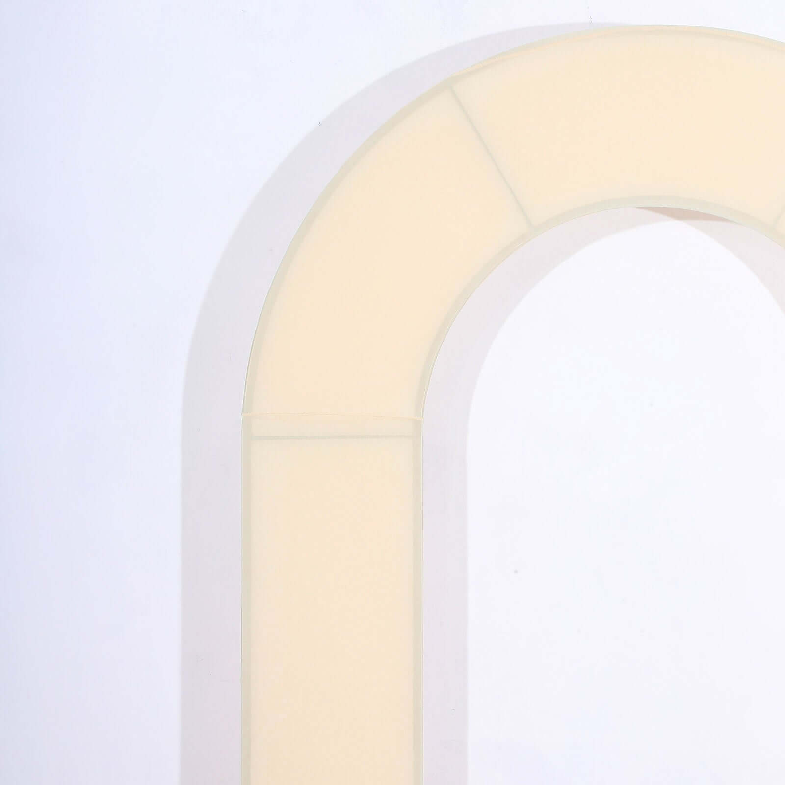 Premium 8ft Beige Spandex U-Shaped Fitted Slipcover for Wedding Arch - Double-Sided