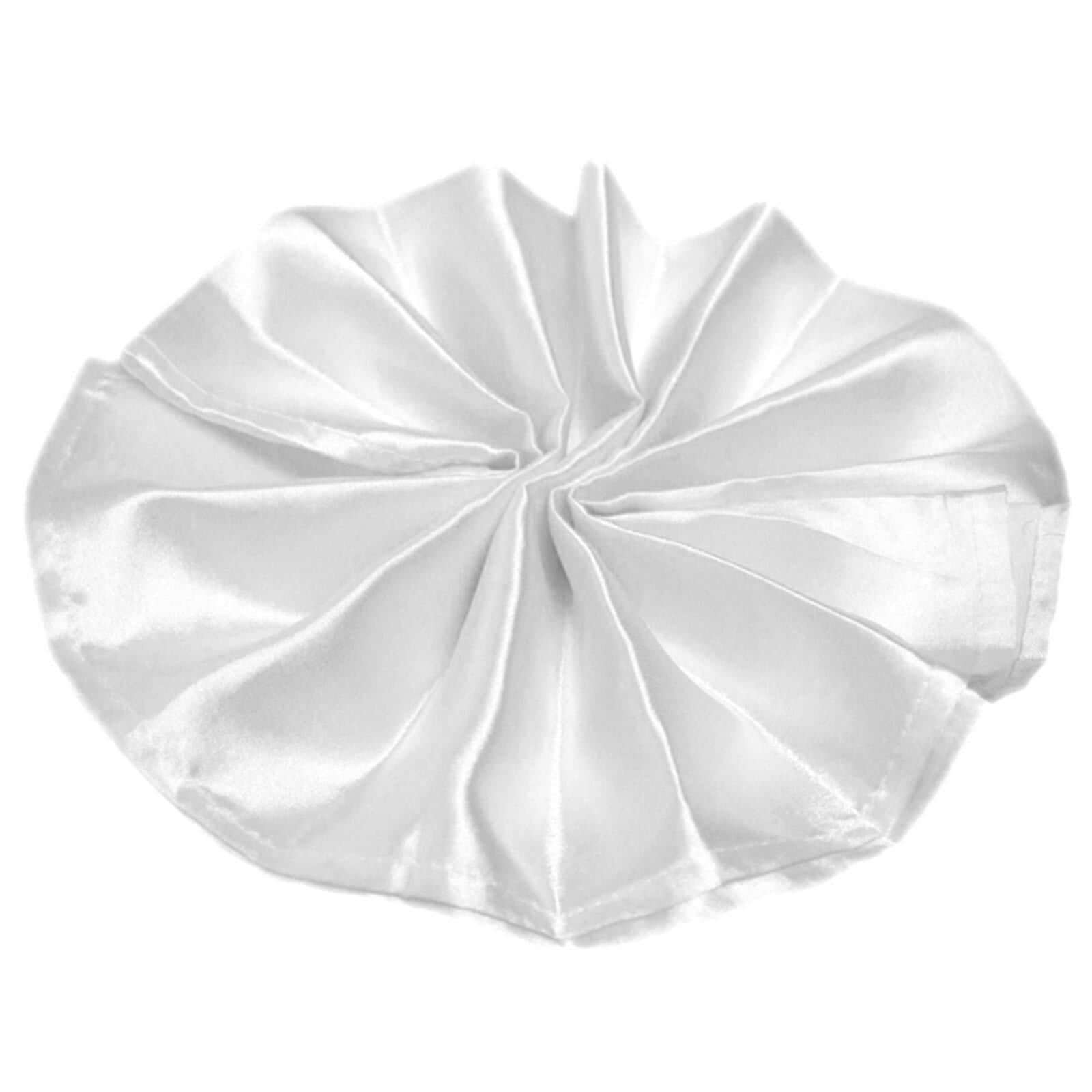 5-Pack White Satin 20x20 Dinner Napkins - Ideal for Upscale Events