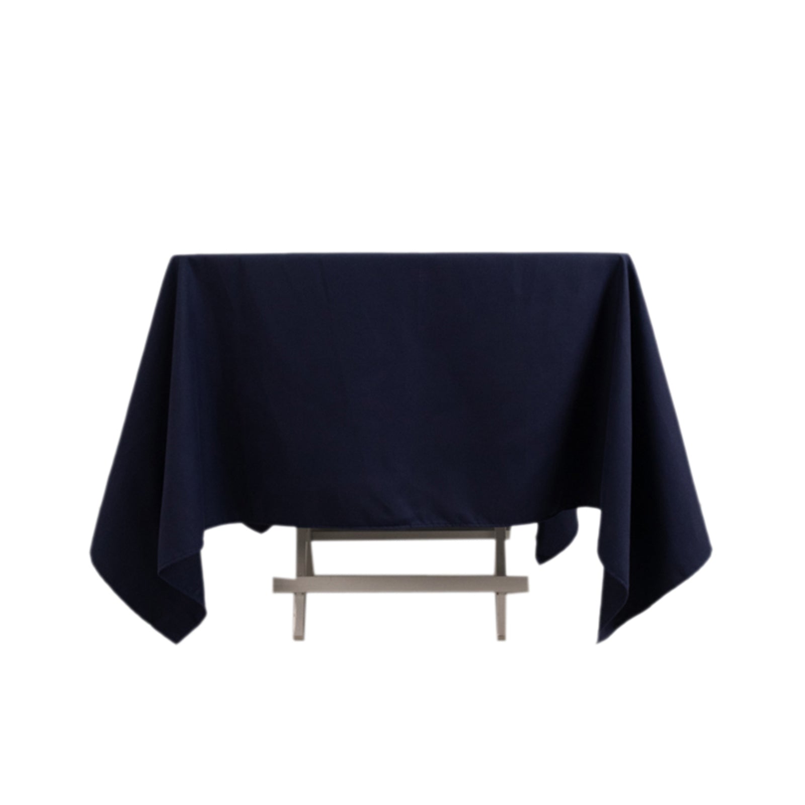 Wrinkle-Resistant Navy Blue 70x70 Cotton Blend Square Tablecloth