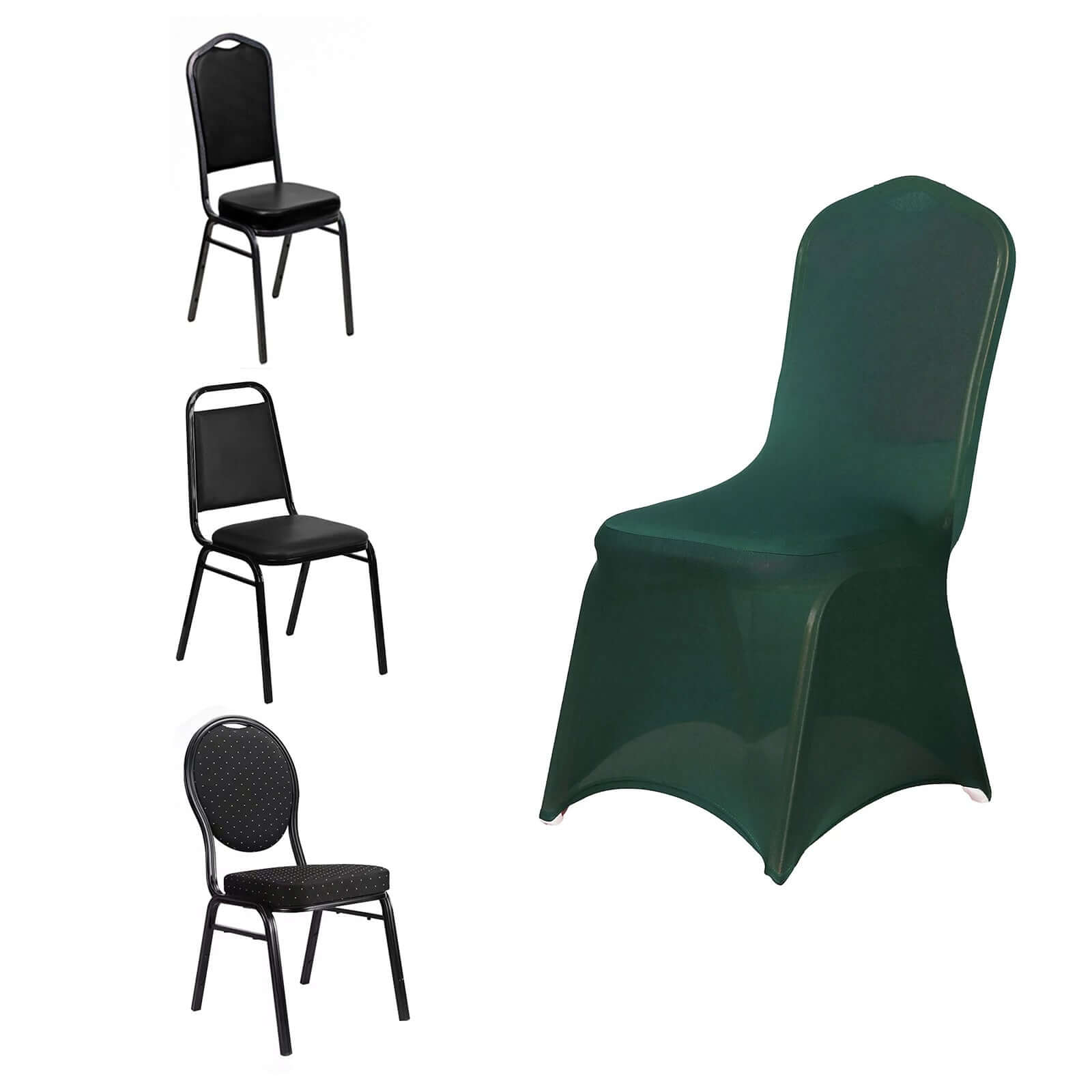 Hunter Emerald Green Spandex Banquet Chair Cover - Stretch 160GSM Fabric
