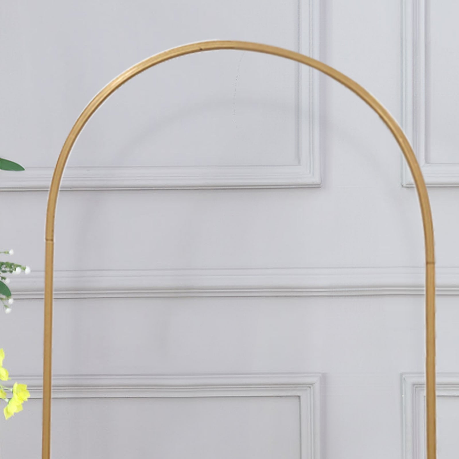 6ft Gold Metal Round Top Wedding Arch - Ideal for Ceremonies & Photos