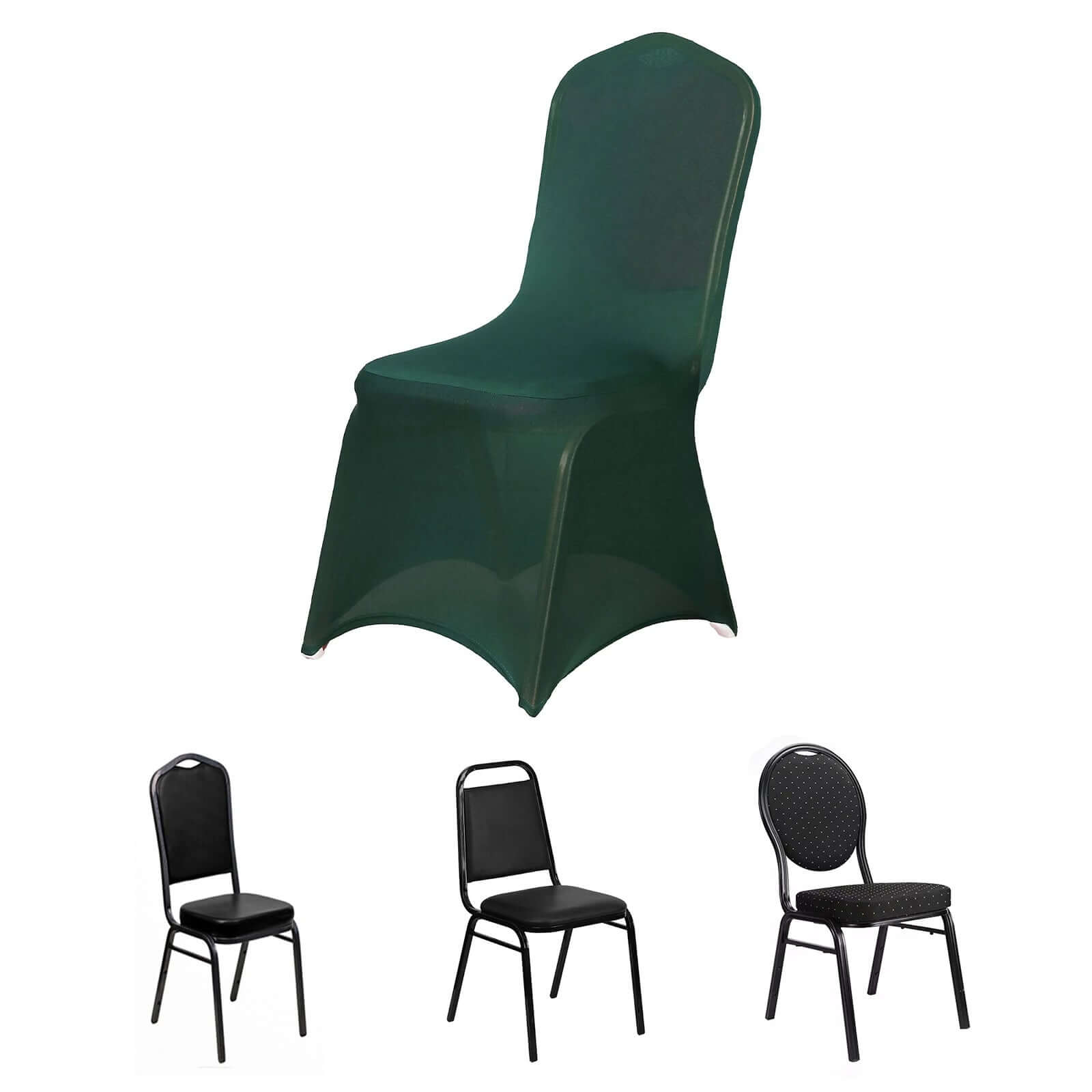 Hunter Emerald Green Spandex Banquet Chair Cover - Stretch 160GSM Fabric