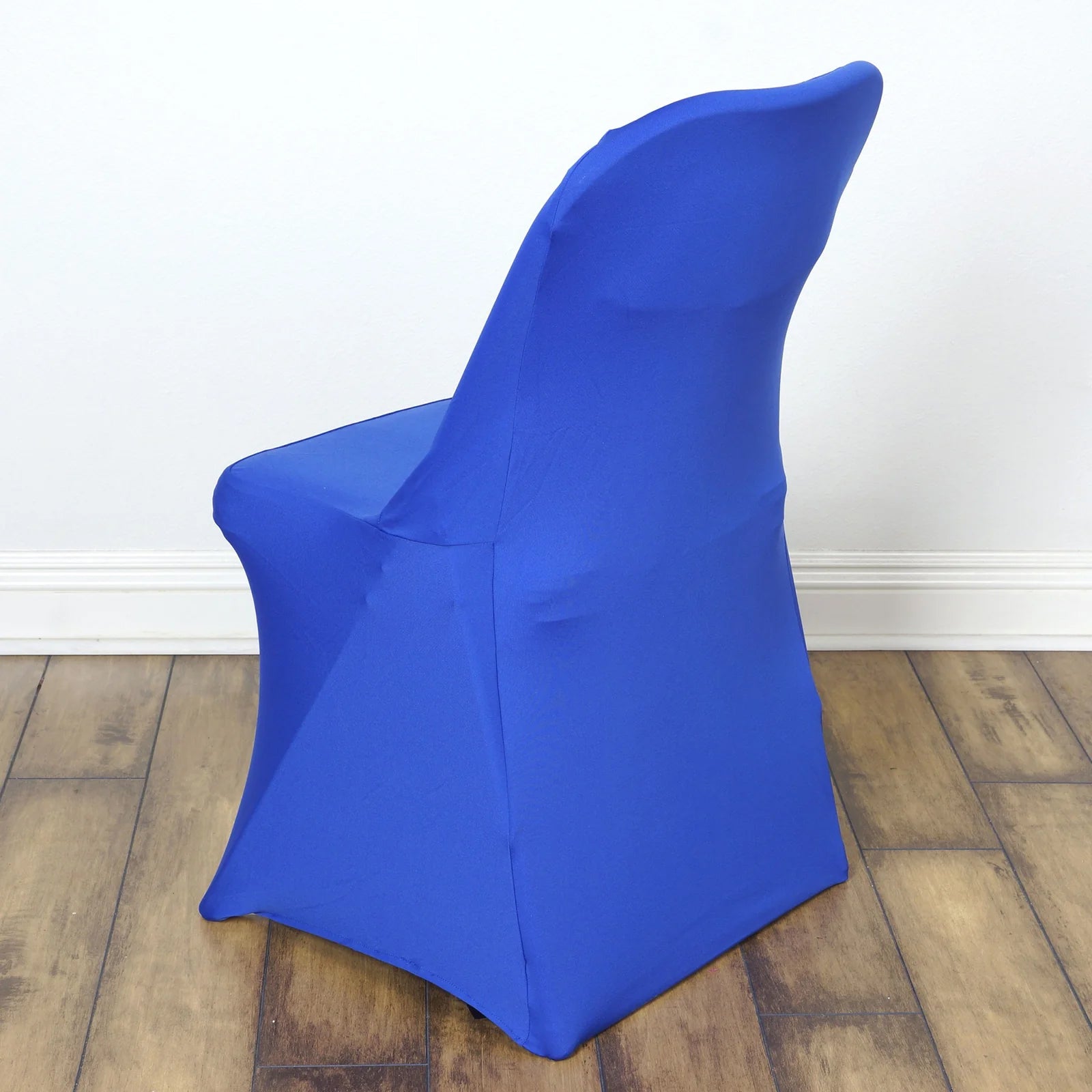 10-Piece Set of Royal Blue Stretch Spandex Chair Covers for Folding Chairs - Durable 160GSM Slipcovers