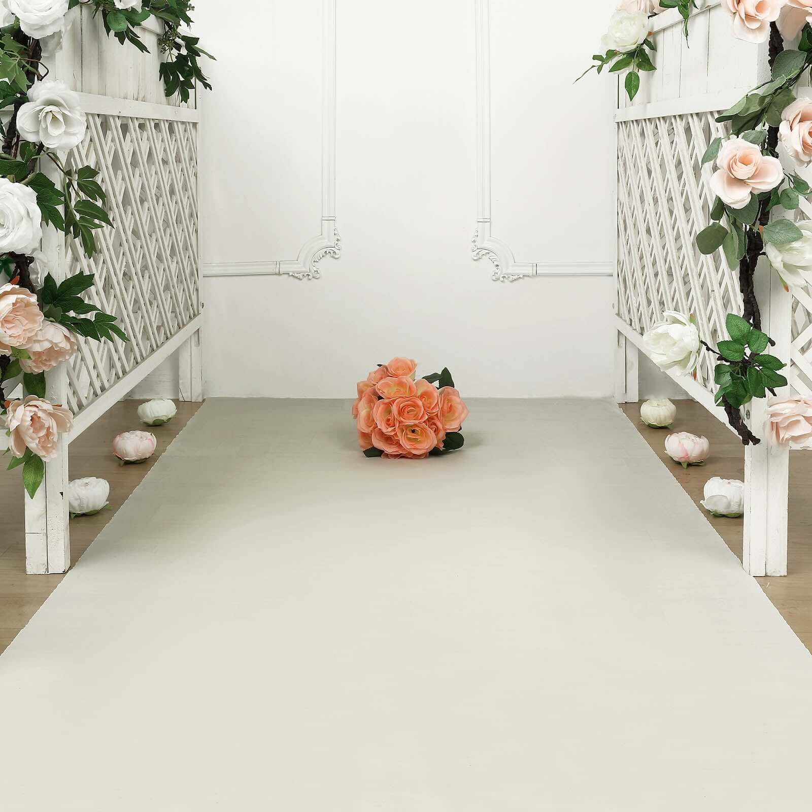 Hot Deal! 40x100ft Ivory PVC Aisle Runner for Weddings & Events