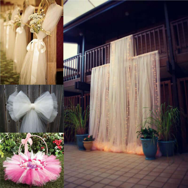 Ivory Tulle Fabric Bolt - 54' Wide, 40 Yards for DIY Crafts
