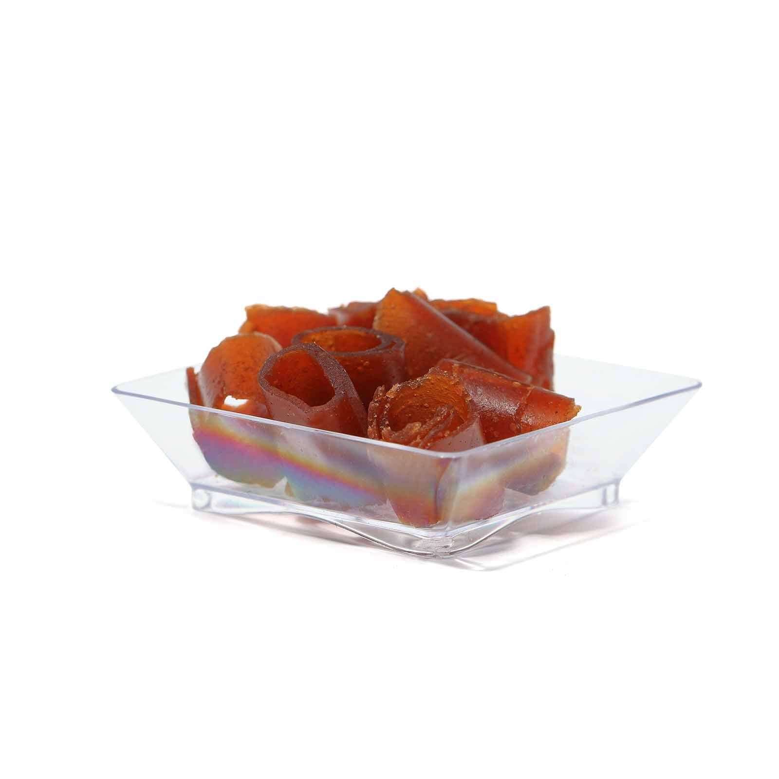 50-Pack Clear Plastic Disposable Appetizer Plates with Modern Square Design