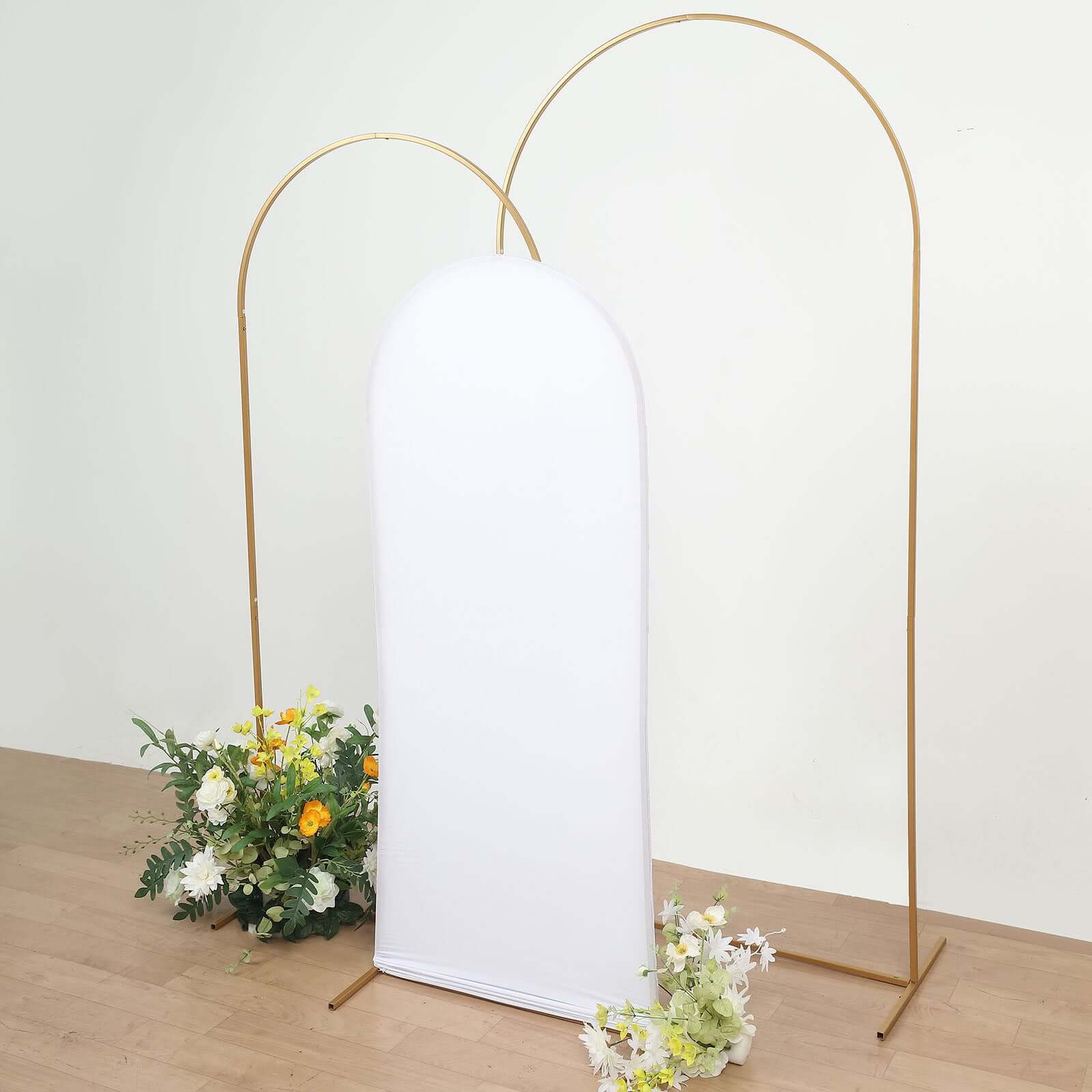 Hot Sale! 5ft Matte White Spandex Fitted Cover for Round Top Wedding Arch Backdrop Stand