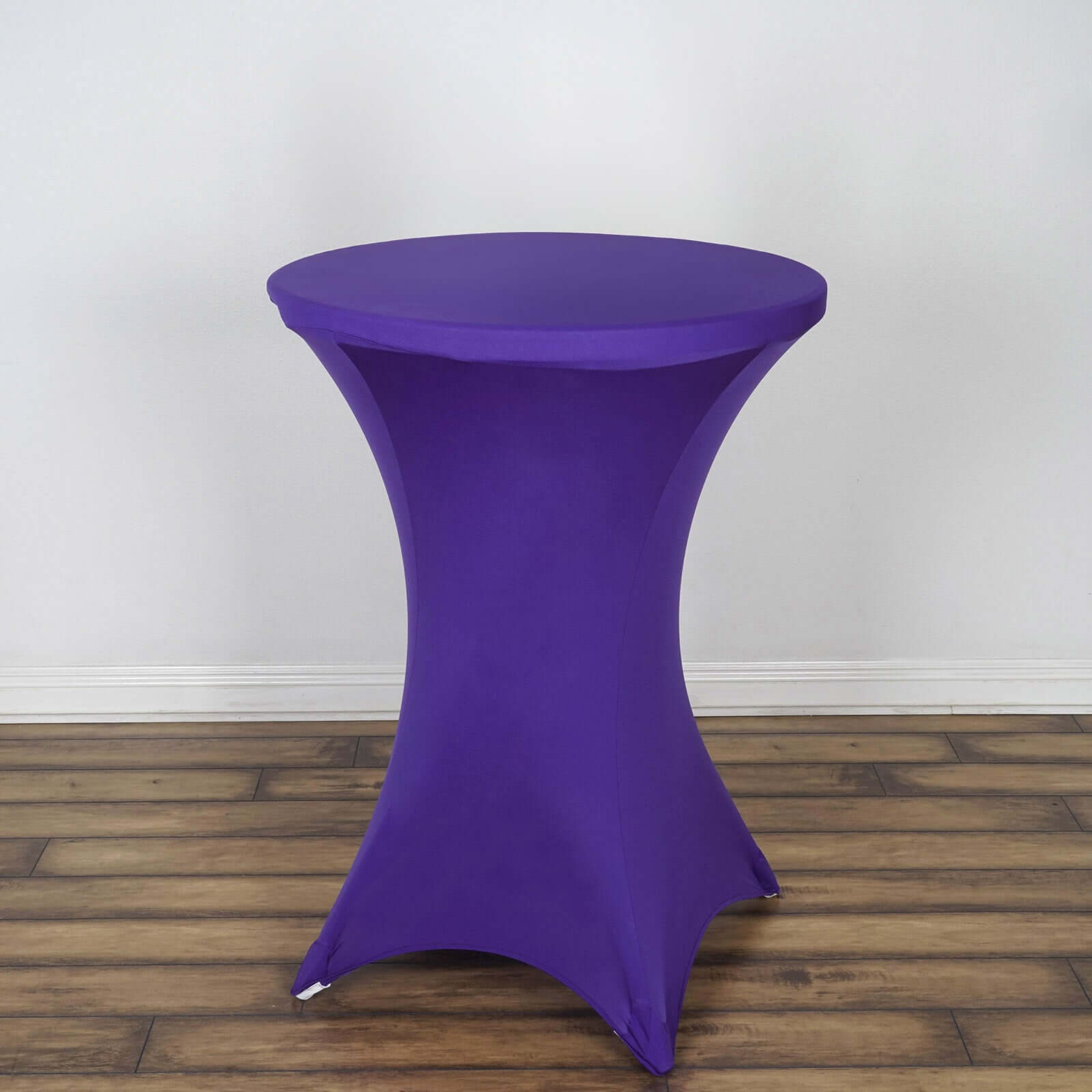 Purple Spandex Stretch Fitted Cocktail Table Cover for 24 - 32' Dia. Tables - Easy to Maintain