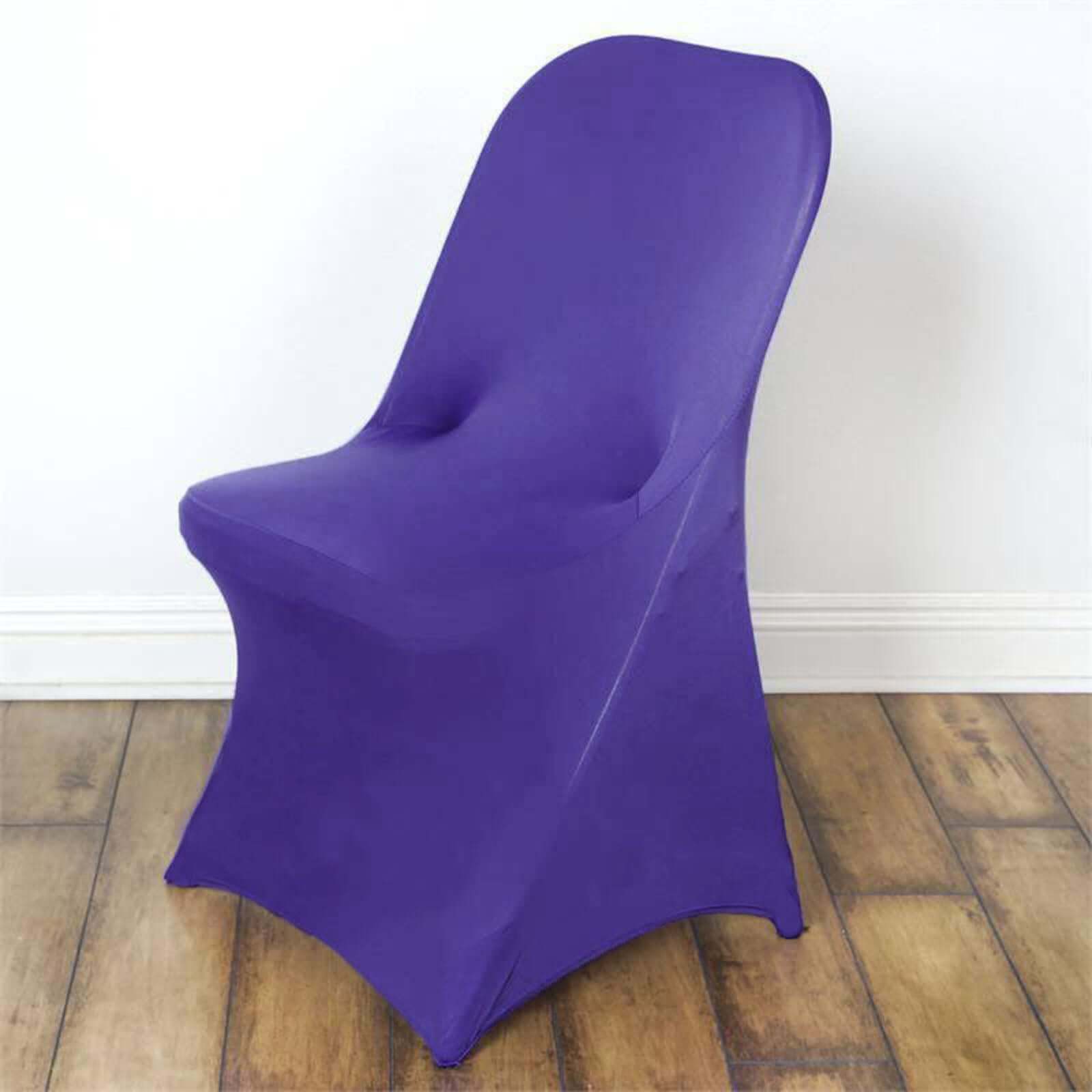 Purple Reusable & Wrinkle-Resistant 160GSM Spandex Stretch Chair Cover for Folding Chairs