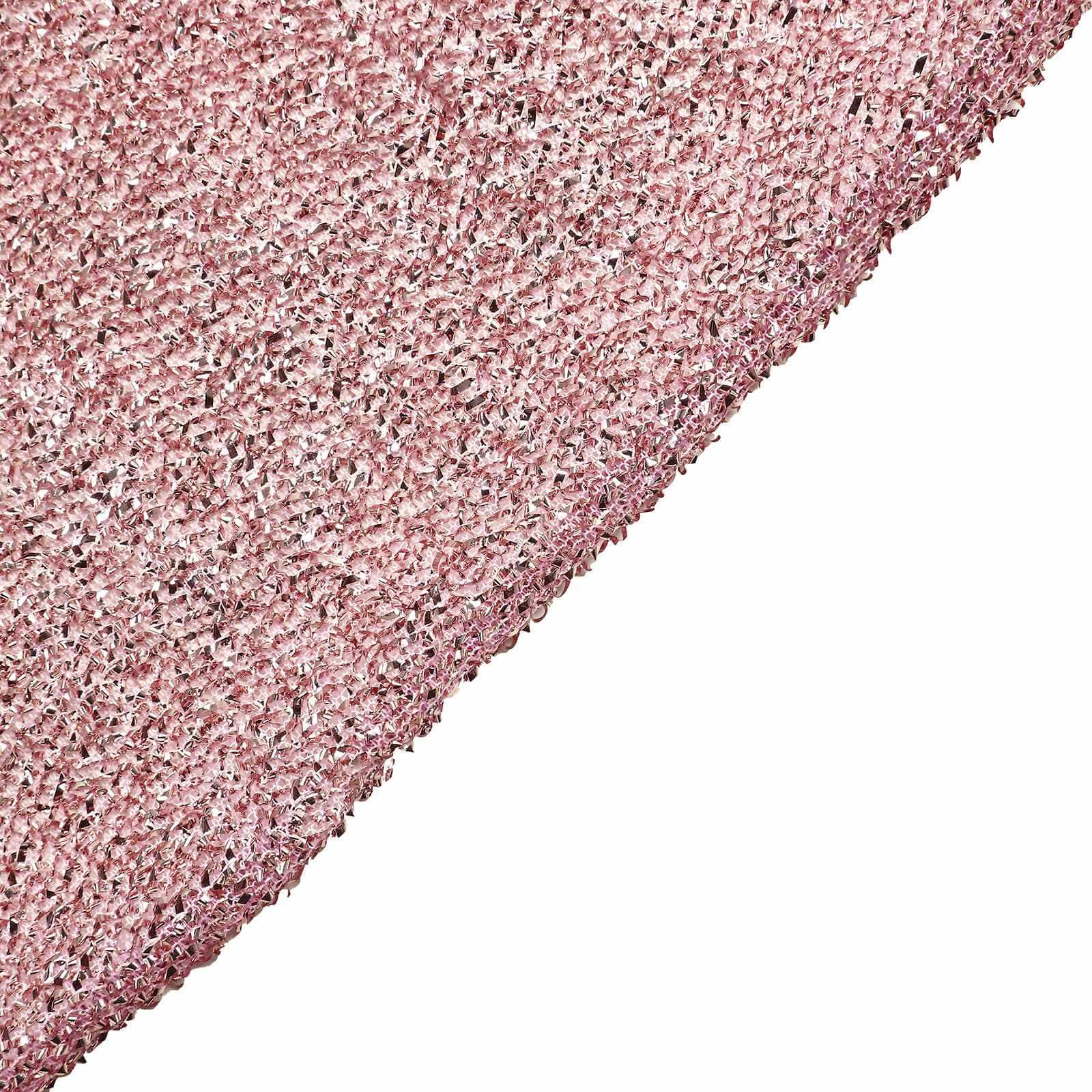 7.5ft Double-Sided Rose Gold Metallic Shimmer Tinsel Spandex Wedding Arch Cover