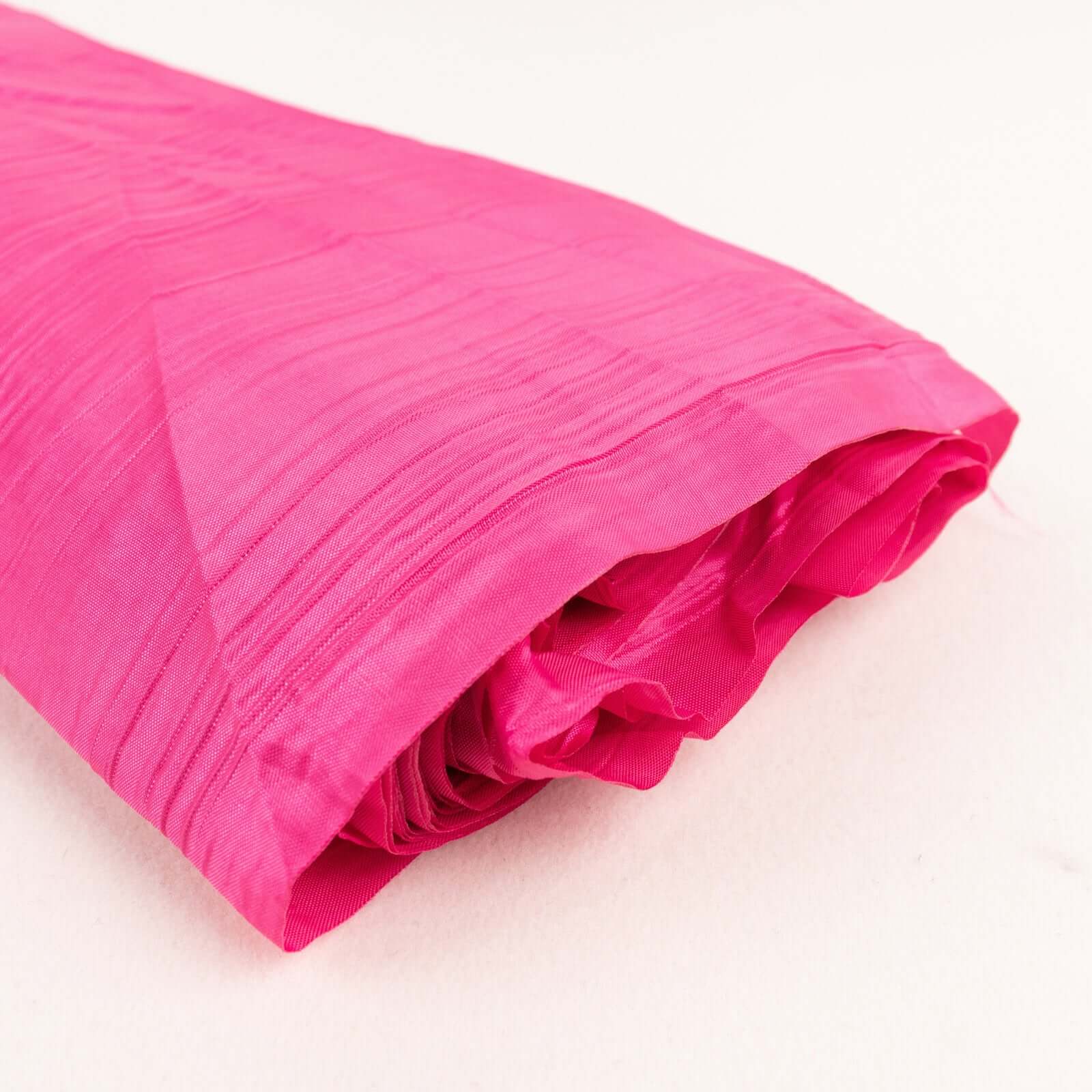 Hot Deal! 54'x10 Yards Fuchsia Accordion Crinkle Taffeta Fabric Bolt