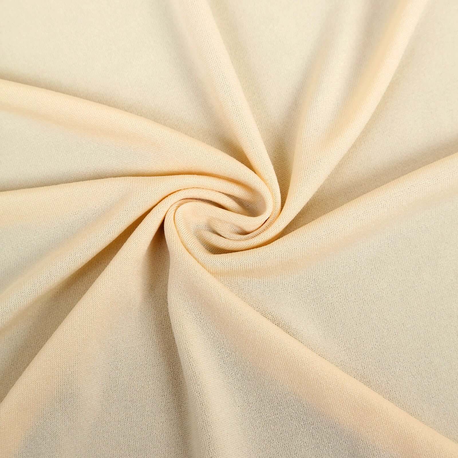 Custom-Fitted Set of 4 Matte Beige Spandex Half Moon Wedding Arch Backdrop Covers in 2.5ft, 5ft, 6ft, 7ft Sizes