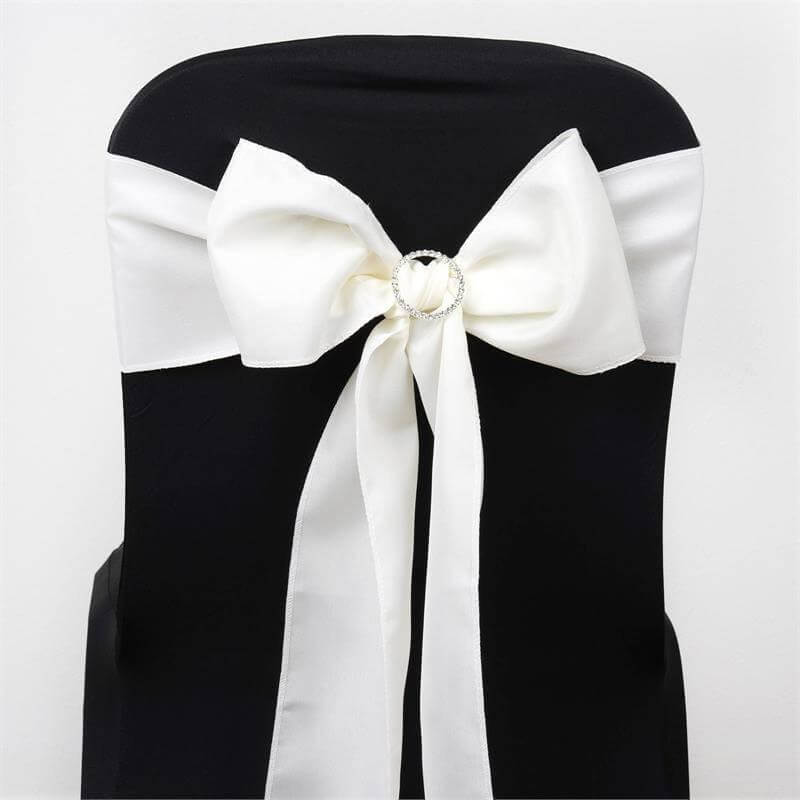 Ivory Polyester Chair Sashes 6x108 - 5 Pack Special Offer