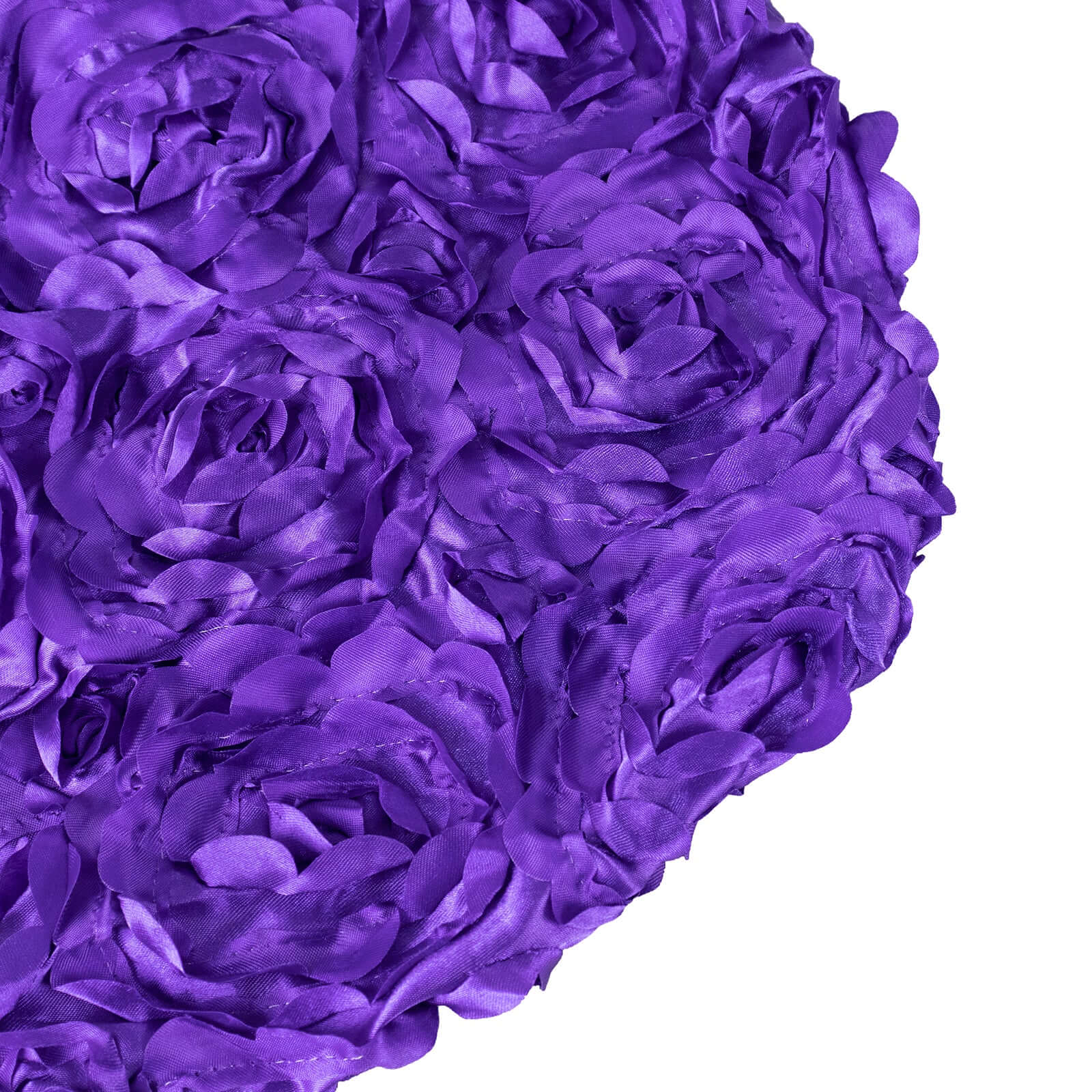 Purple Satin Rosette Stretch Slip-On Chair Cover for Banquets - Elegant & Durable