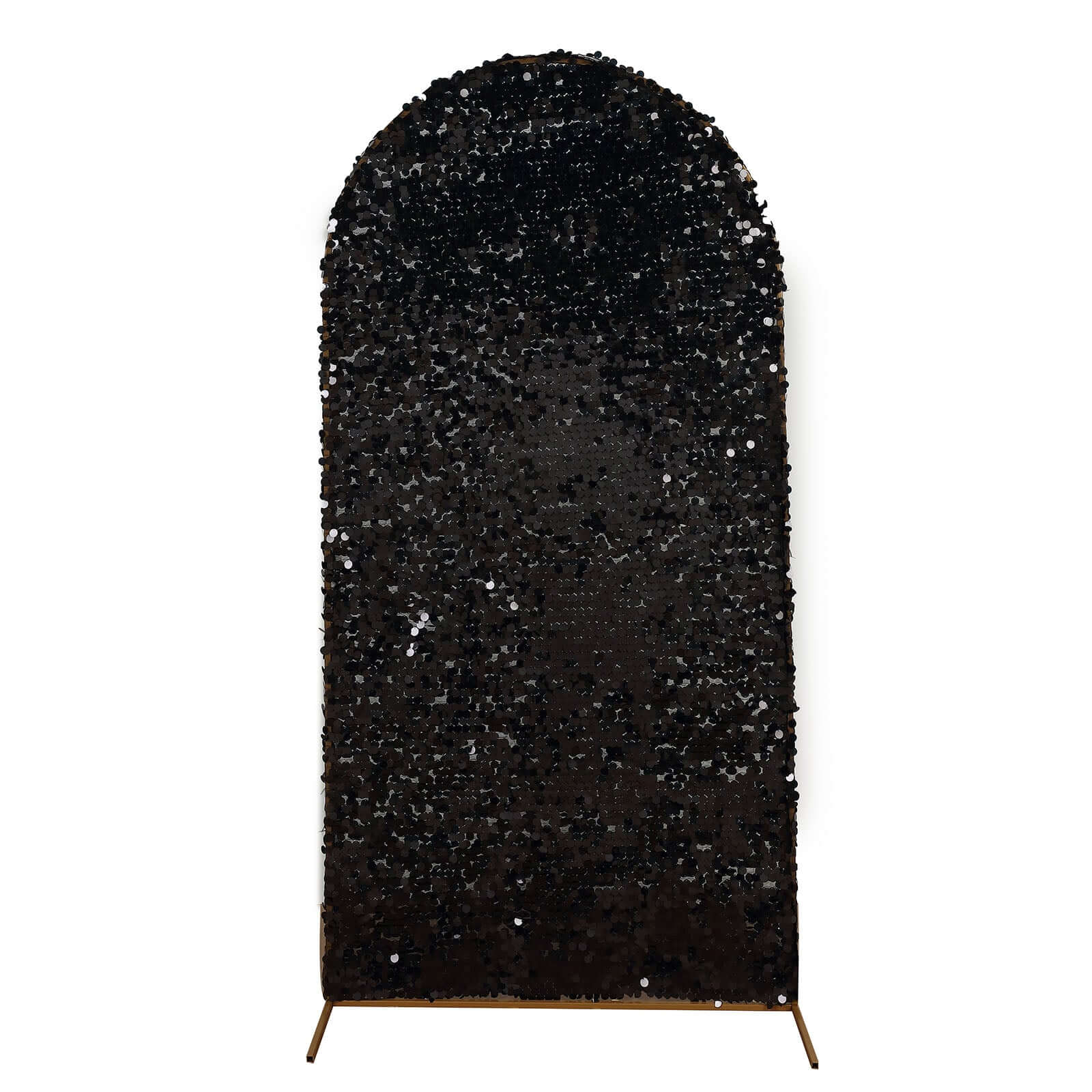 7ft Double-Sided Sparkling Black Payette Sequin Cover for Round Top Wedding Arch