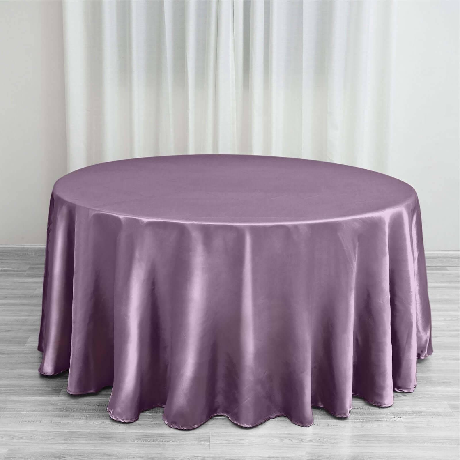 Stylish Seamless Satin Round Tablecloth in Violet Amethyst - 120 Inch for Various Events