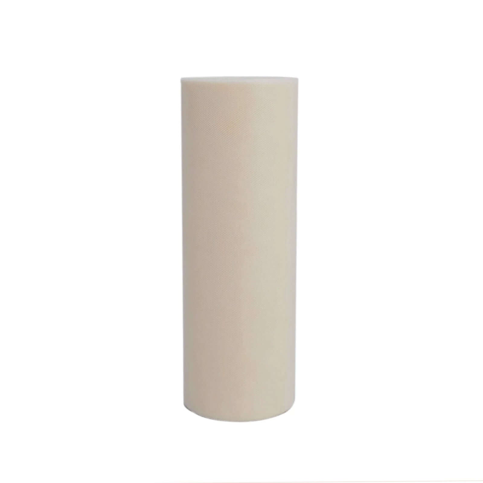100 Yards of Soft Beige Tulle Fabric Bolt, Ideal for Crafts and Special Occasions