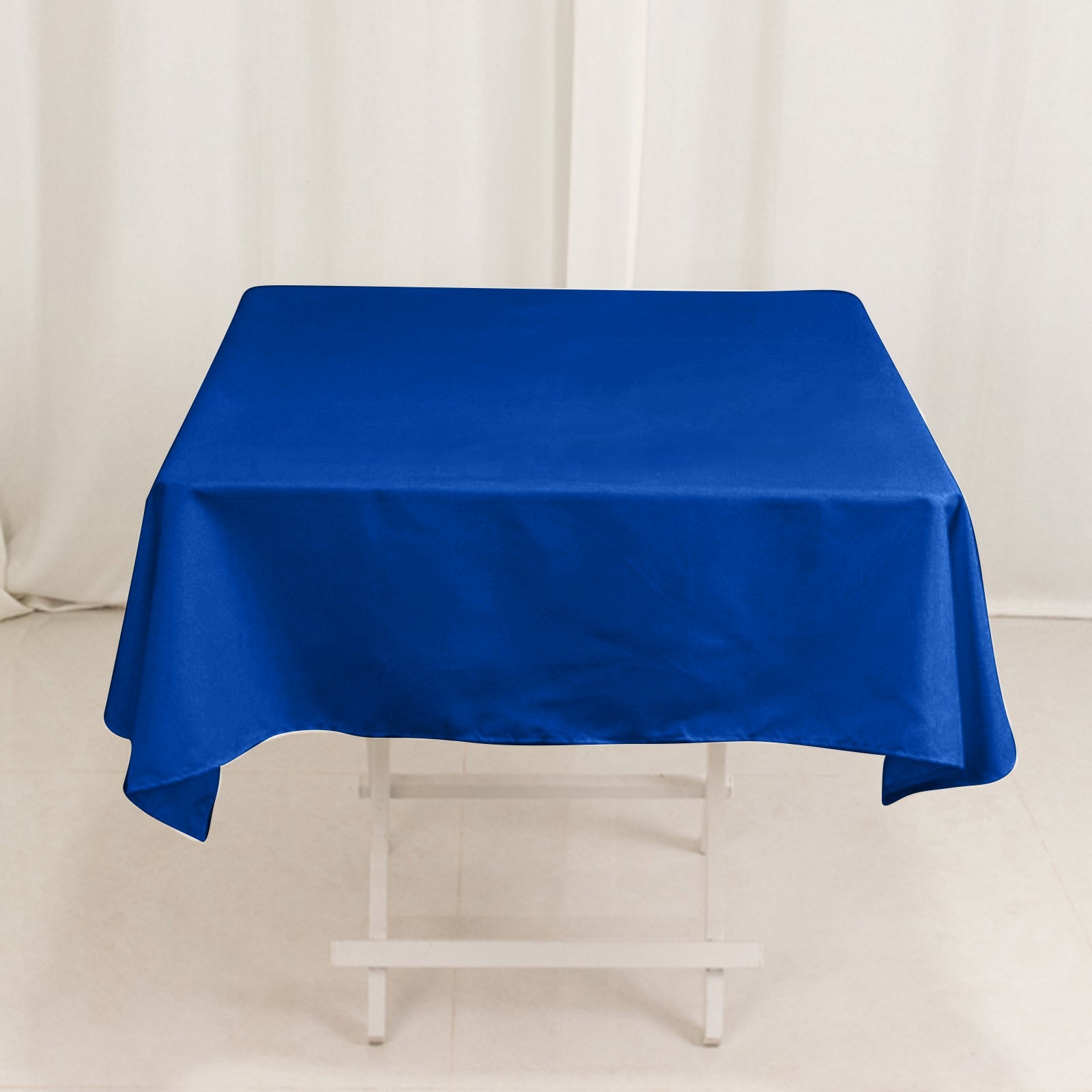 Royal Blue Wrinkle-Resistant Cotton Blend 54x54 Square Tablecloth - Perfect for Events