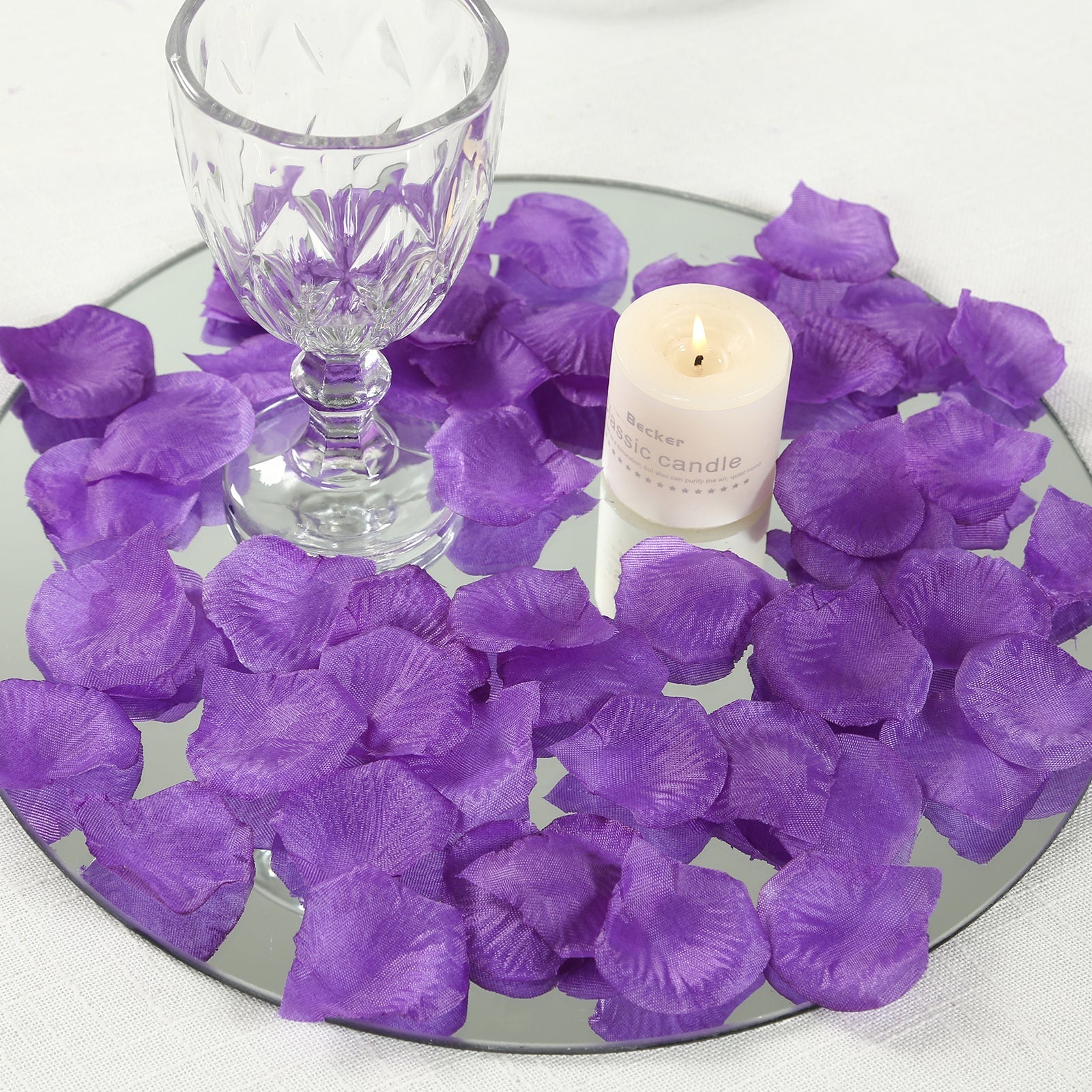 500-Piece Set of Purple Silk Rose Petal Confetti - Ideal Decor for Tables and Floors