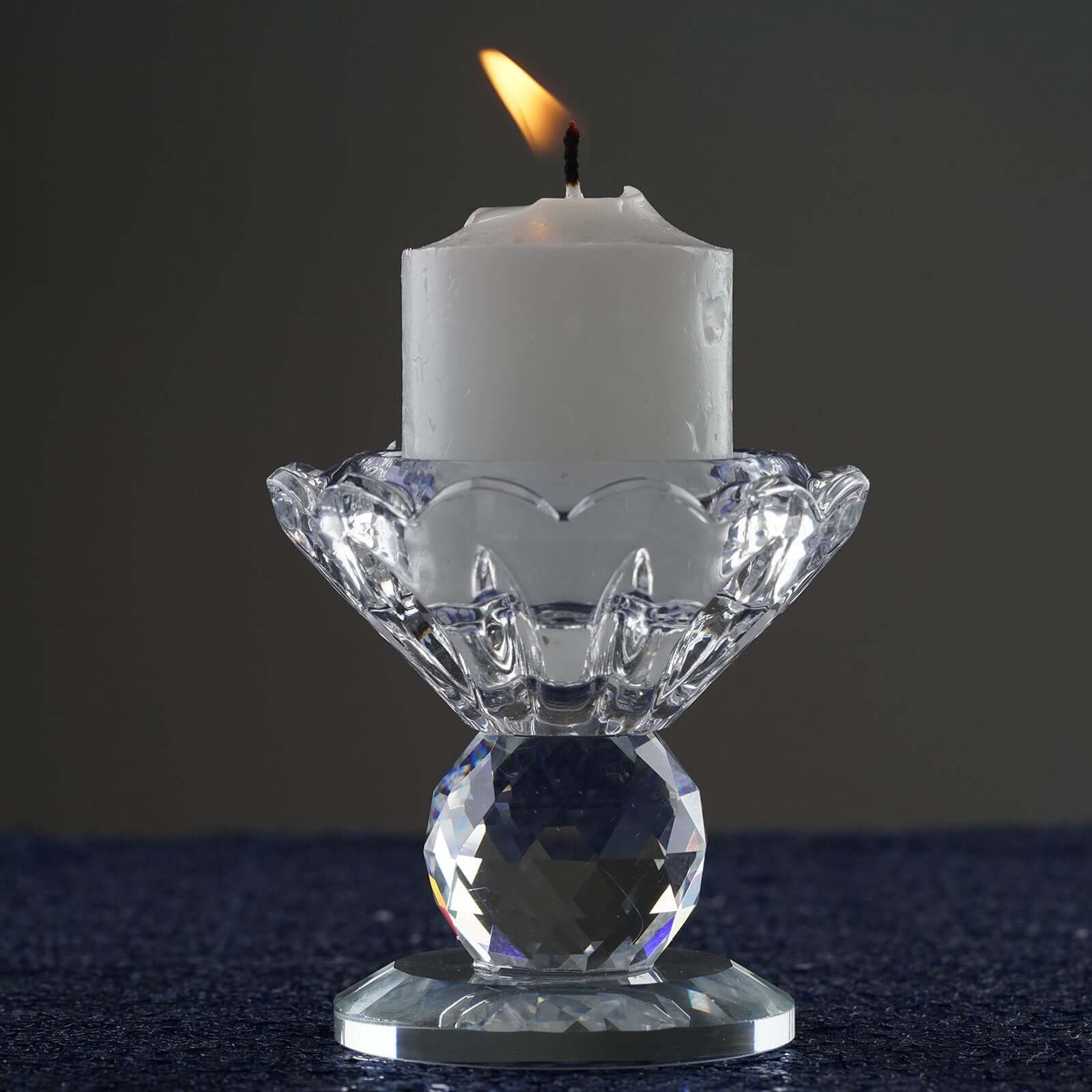 Gemcut Crystal Glass Prism Votive Candle Holder - Ideal for Decor! 2.5" Tall
