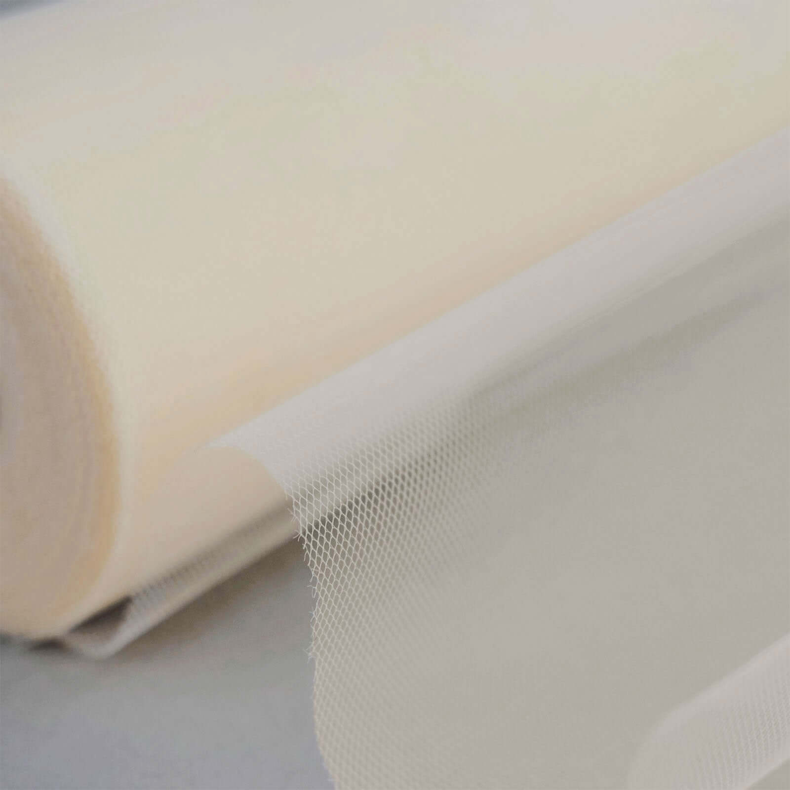 100 Yards of Soft Beige Tulle Fabric Bolt, Ideal for Crafts and Special Occasions