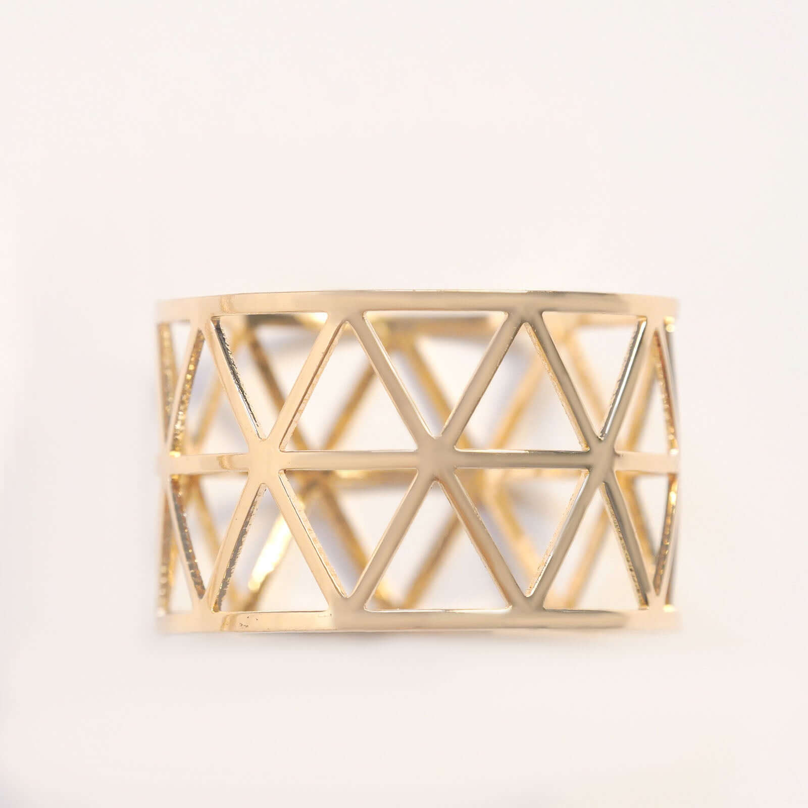 5-Piece Set of Stunning Metallic Gold Geometric Paper Napkin Rings
