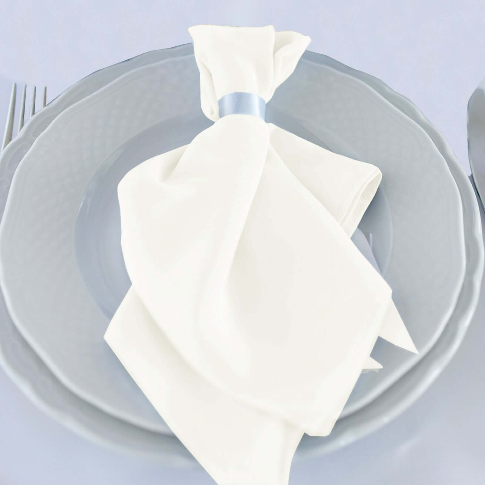 Ivory 20x20 Durable & Reusable Premium Scuba Dinner Napkins - 5 Pack