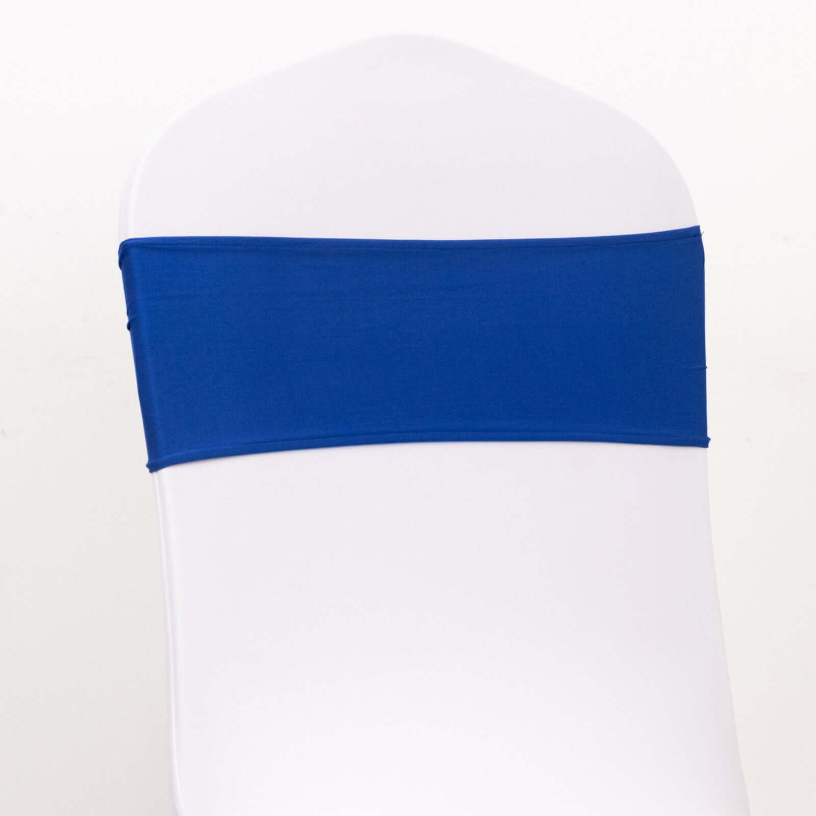 Royal Blue Spandex Chair Sashes with Gold Rhinestone Buckles - 5 Pack, Reusable & Four-Way Stretch