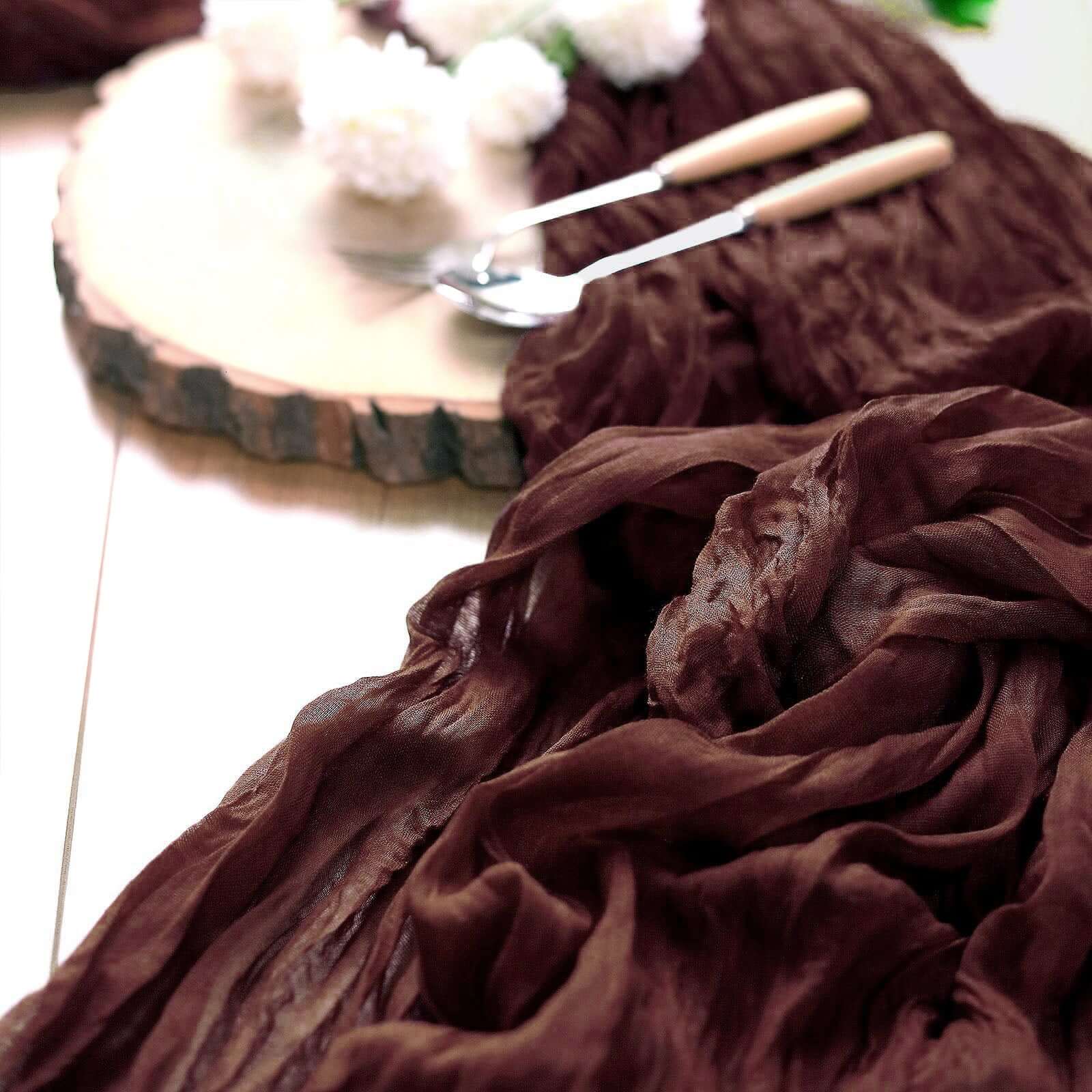 Hot Sale! 10ft Burgundy Gauze Cheesecloth Table Runner - Rustic Boho Style