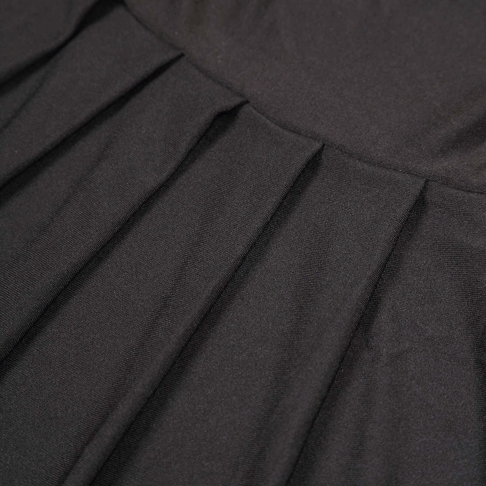 Black Spandex Stretch Fitted Slipcover with Ruffle Pleated Skirt for Banquet Chairs - 1 Piece