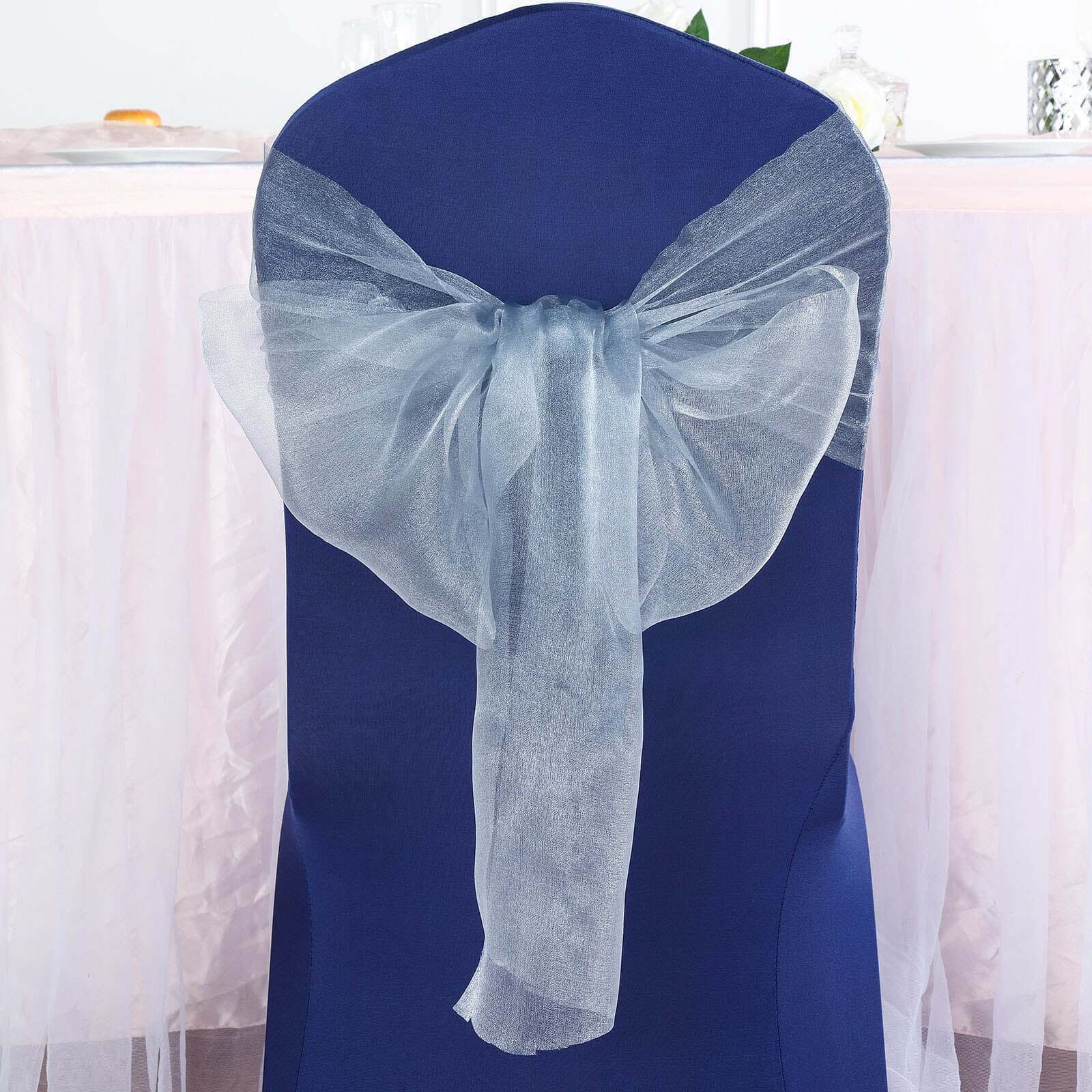 12-Foot Wide, 10-Yard Long Dusty Blue Sheer Chiffon Fabric Bolt for DIY