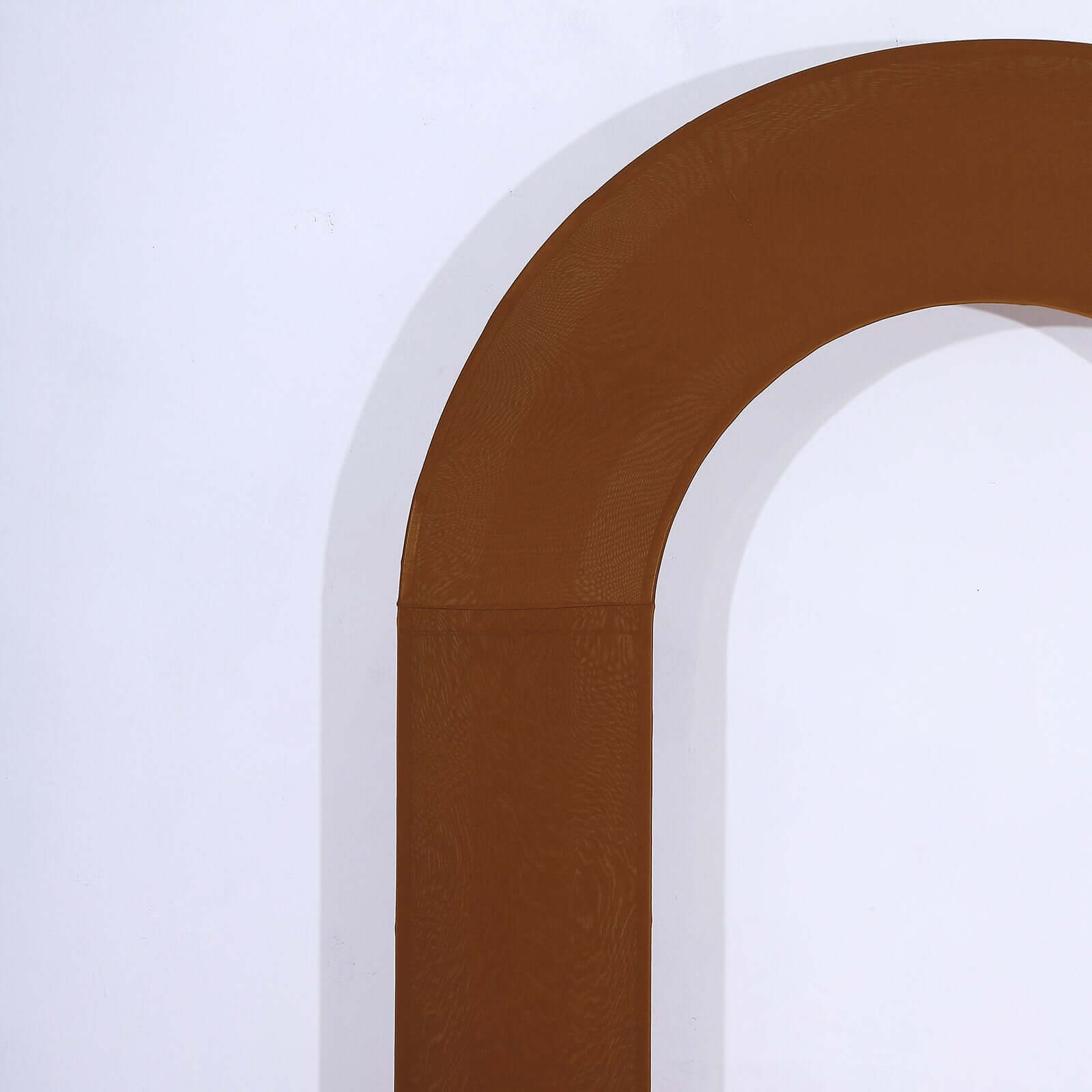 Premium 8ft Cinnamon Brown Spandex U-Shaped Fitted Wedding Arch Cover - Ideal for Events
