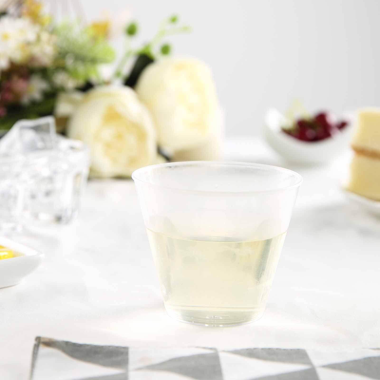 25-Piece Set of 9oz Clear Hard Plastic Disposable Party Tumblers