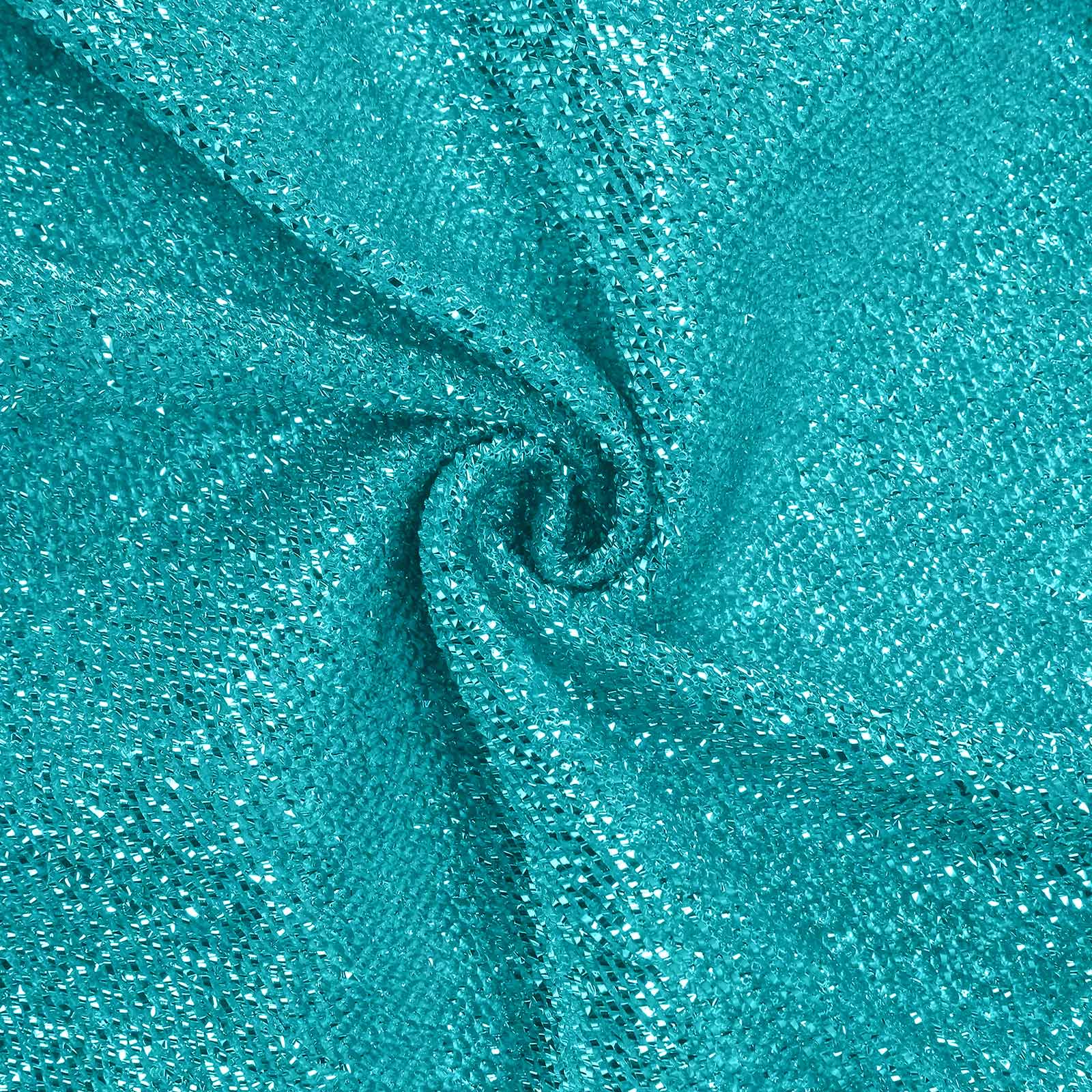 Exclusive 8ft x 7ft Turquoise Metallic Shimmer Tinsel Spandex 2-Sided Wedding Arbor Backdrop