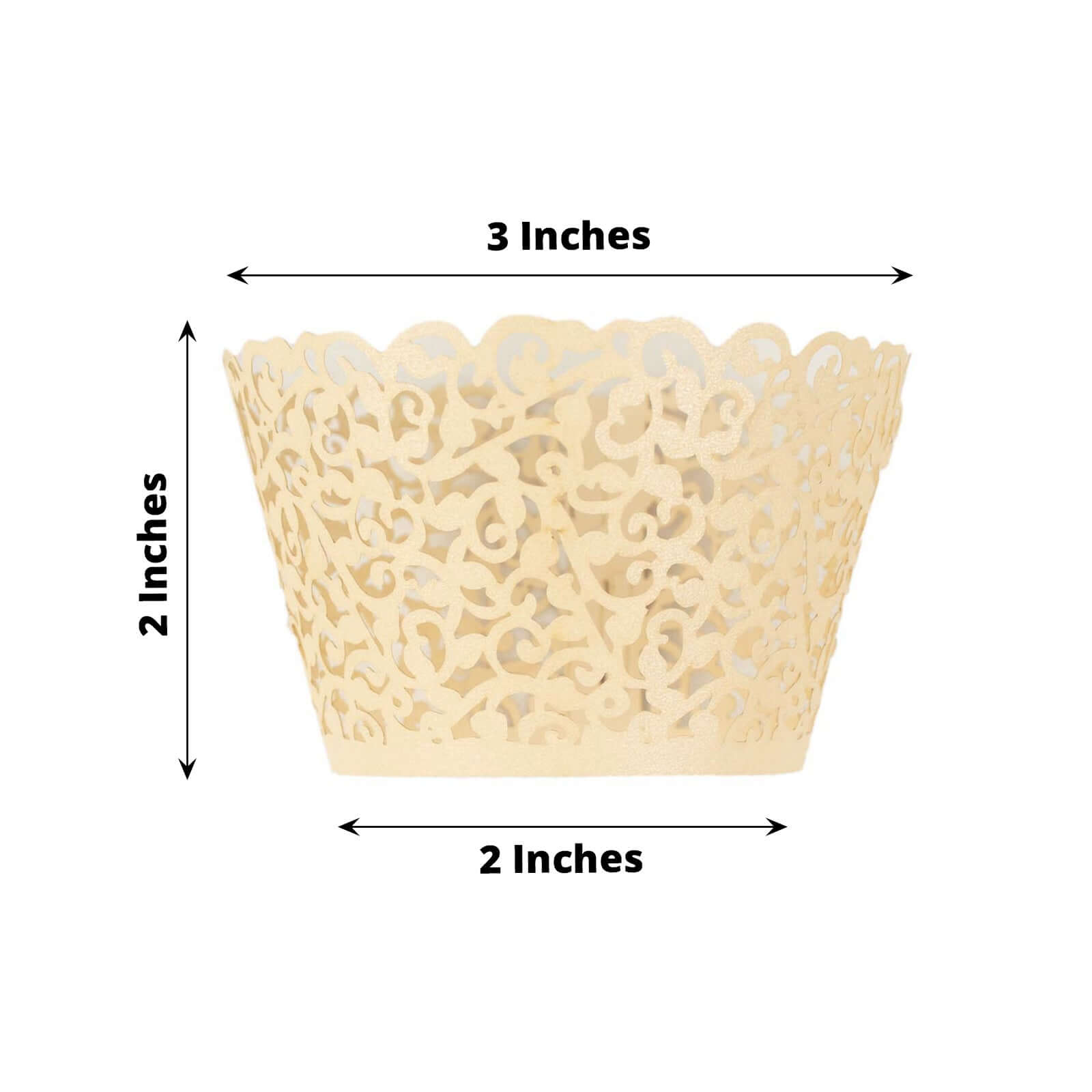 25-Pack Ivory Lace Laser Cut Paper Cupcake Wrappers - Ideal for Event Baking
