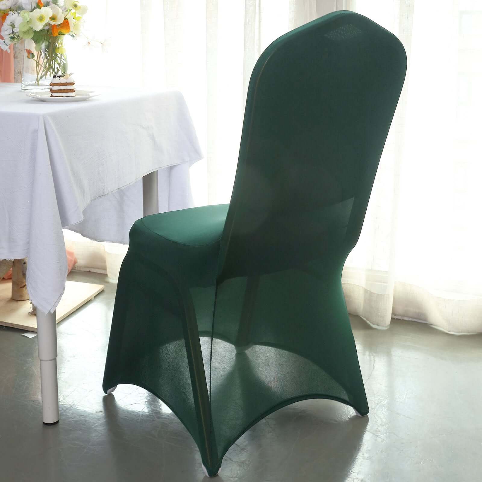 Hunter Emerald Green Spandex Banquet Chair Cover - Stretch 160GSM Fabric
