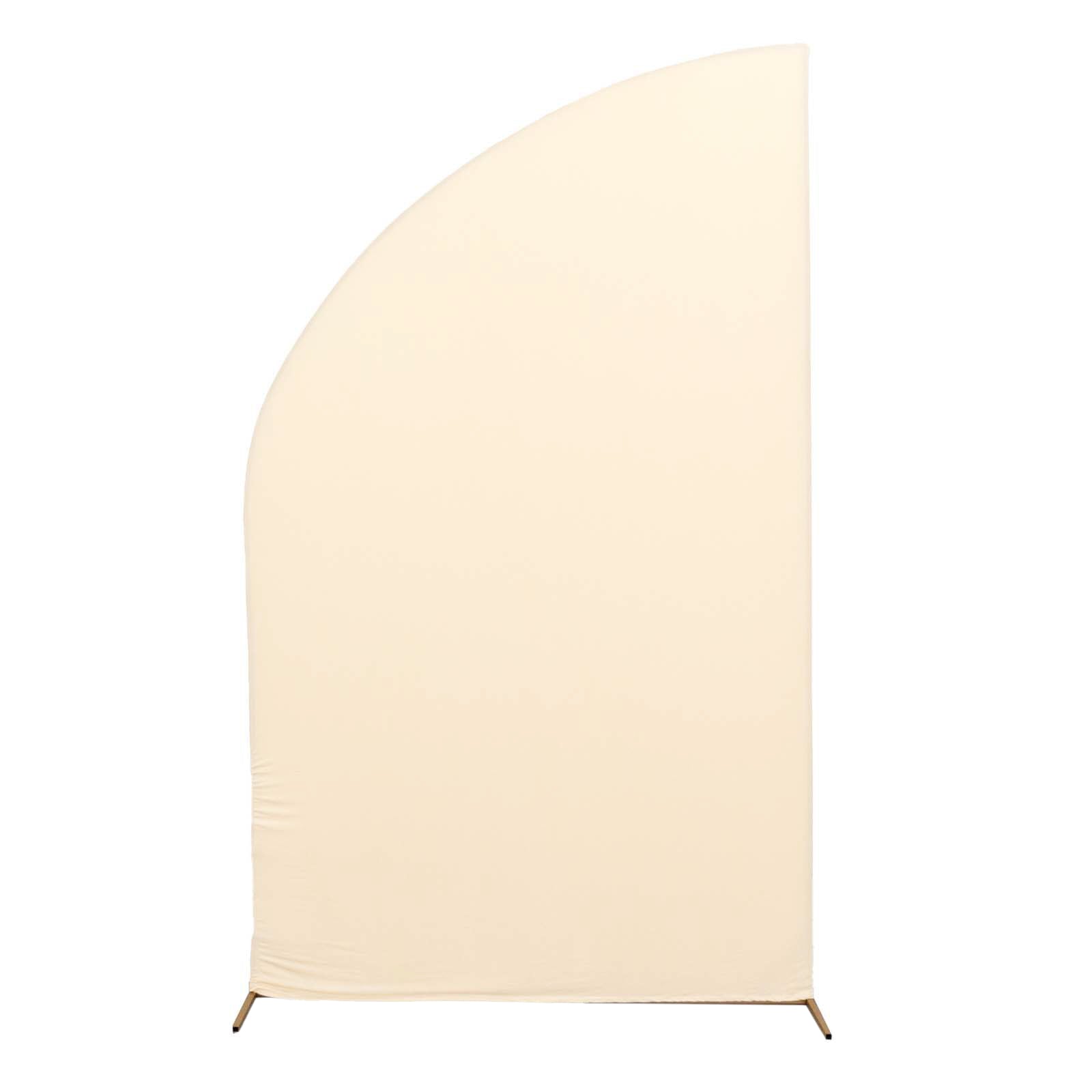 Exclusive 8ft Beige Spandex Fitted Cover for Half Moon Wedding Arch Backdrop Stand