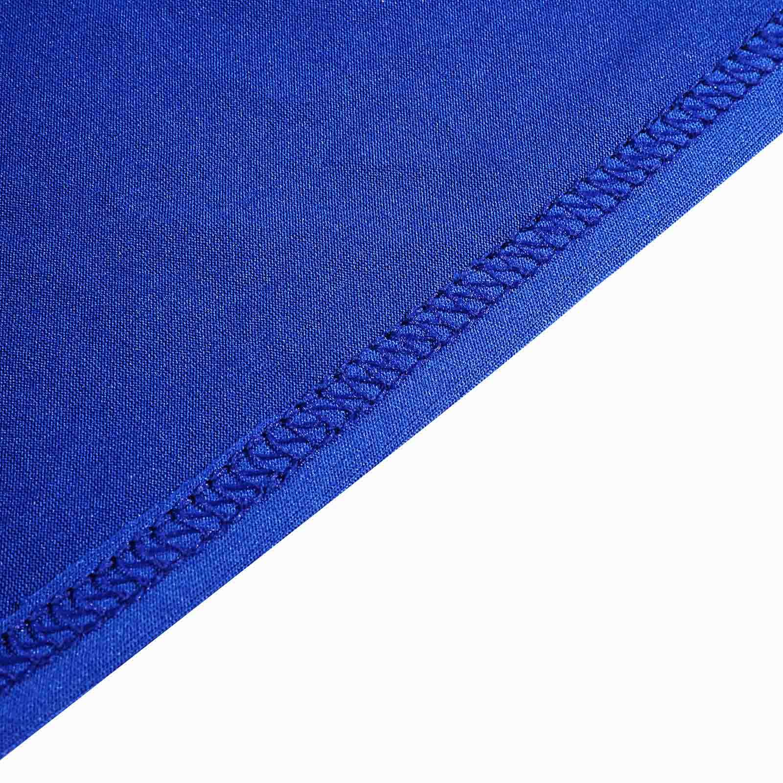 Fitted Royal Blue Spandex Chair Cover with Metallic Shimmer Tinsel Back for Banquets