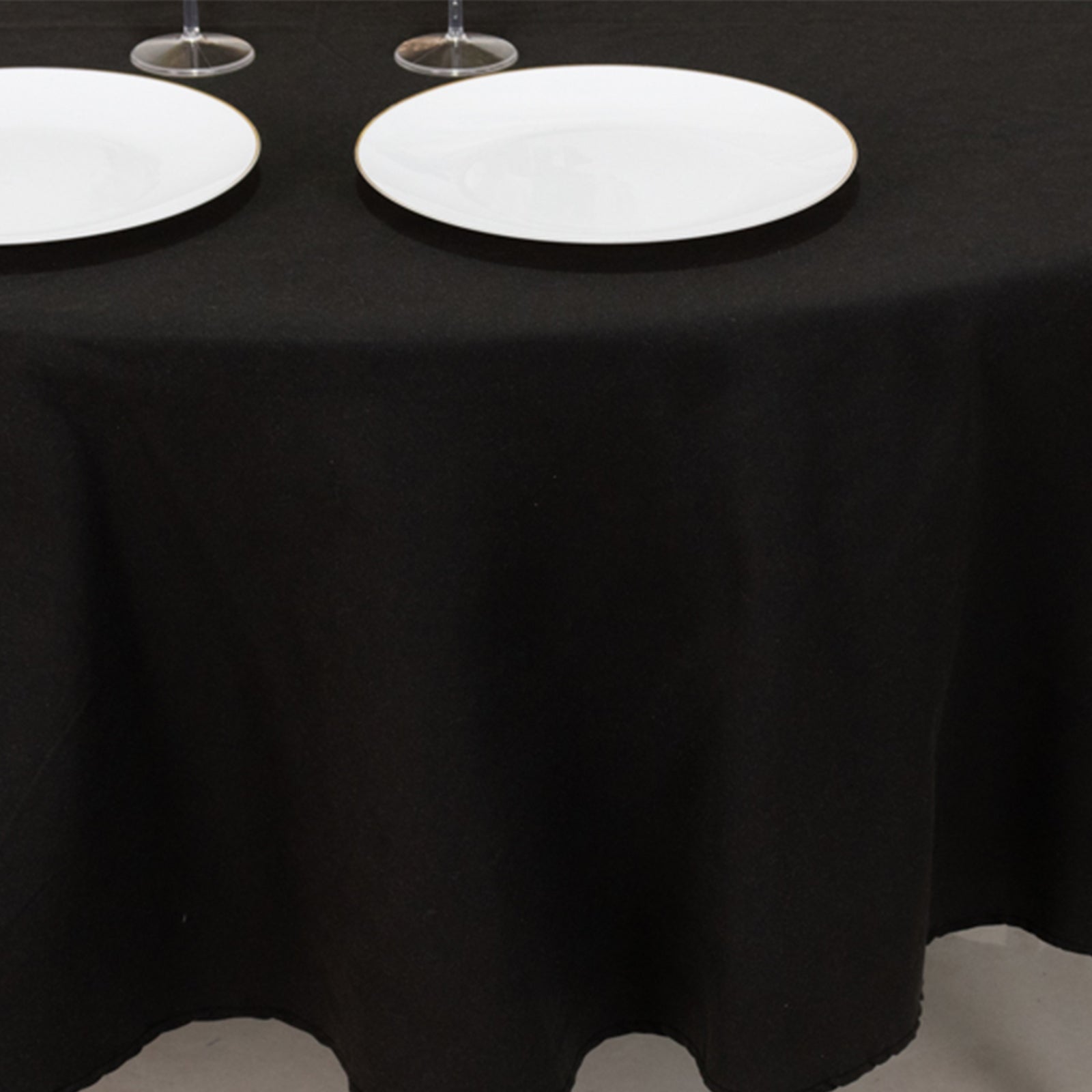 Exclusive 90-Inch Wrinkle-Resistant Black Cotton Blend Round Tablecloth for Events
