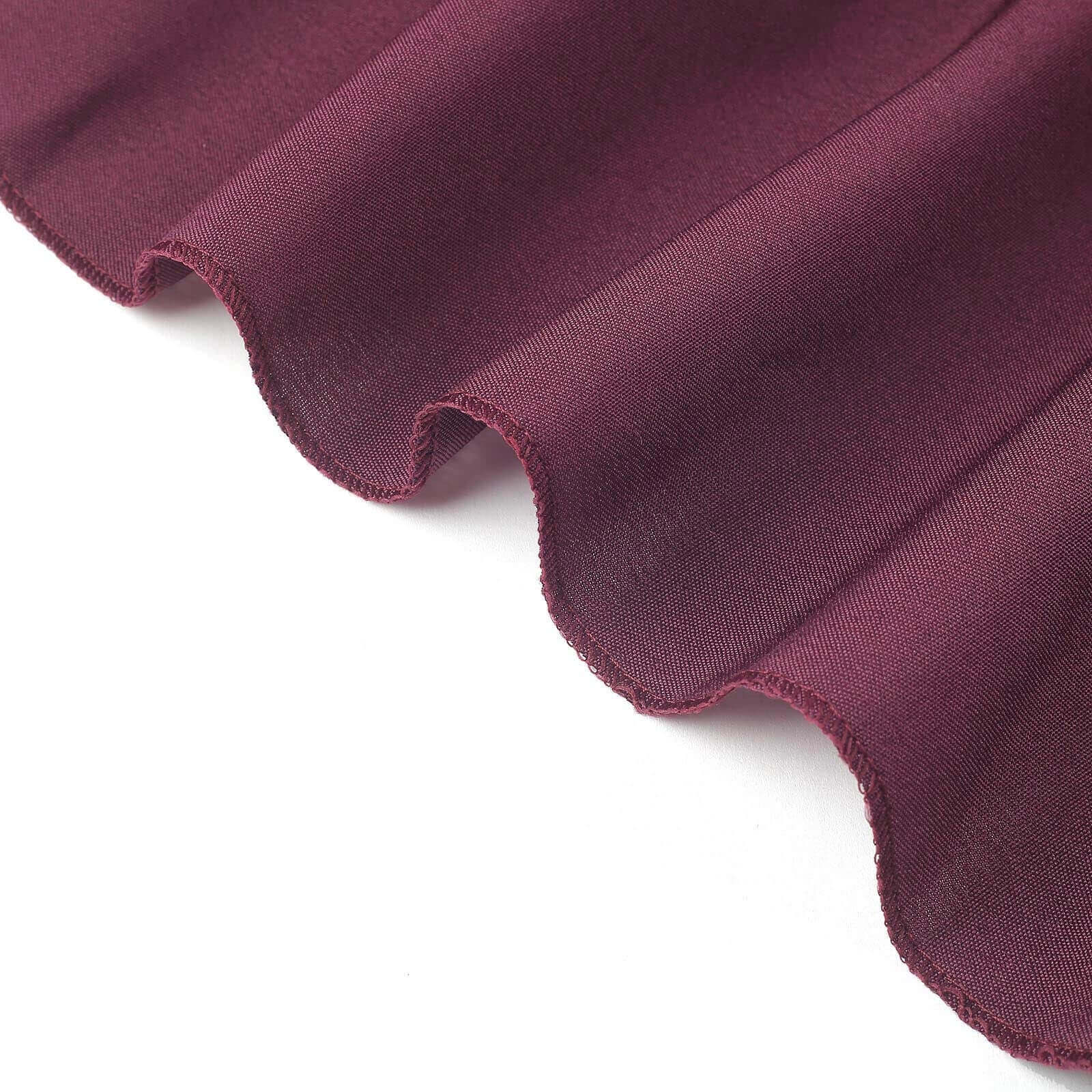 10-Pack Burgundy Polyester Chair Covers for Banquet Chairs - Stain-Resistant & Reusable